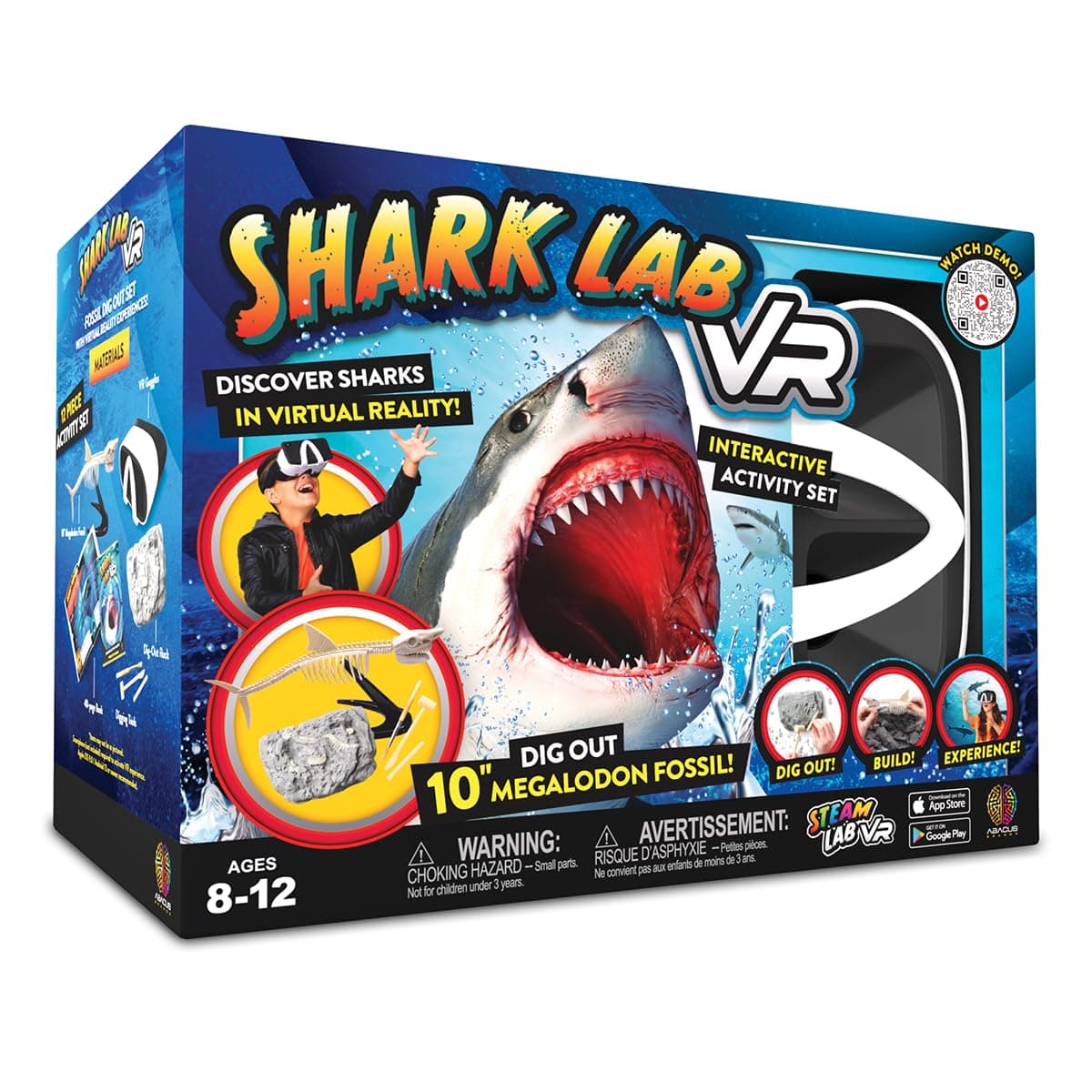 Abacus Brands STEAM Shark Lab VR - Illustrated Interactive VR Book and STEAM Learning Activity Set