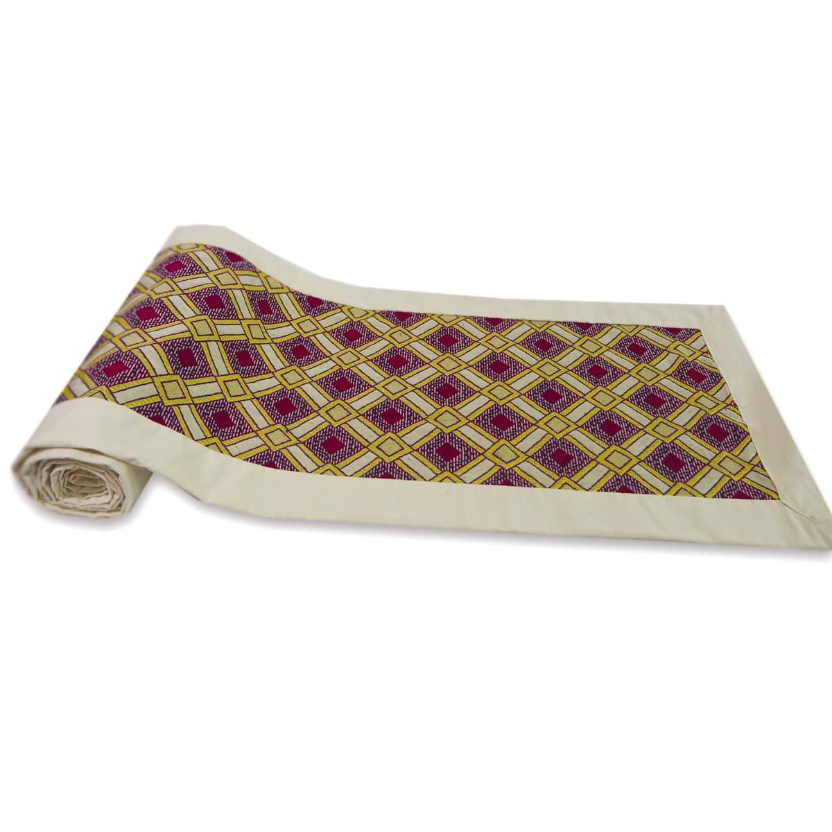Tamarind King Patterned Bay Pattered Cotton Bed Runner/BedScarf with Border