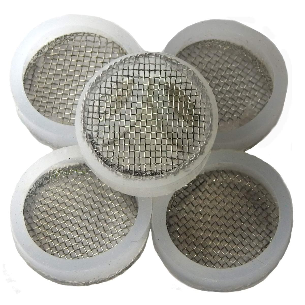 Stainless Steel Mesh Screen Filter for Iced Beverage Dispenser Replacement Spigot - 5 Pack - Easily Fits 16mm Threaded End to Filter or Strain Citrus Pulp, Tea Leaves and other Particles