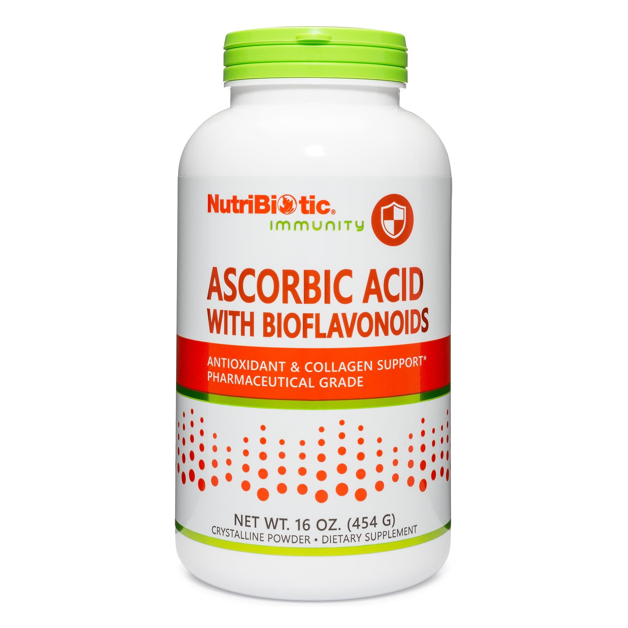 NutriBiotic - Ascorbic Acid with Bioflavonoids Powder, 16 Oz | Highly Soluble Antioxidant & Collagen Support Supplement | 2000 Mg Vitamin C with Lemon Bioflavonoid Complex | Vegan, Gluten & GMO-Free