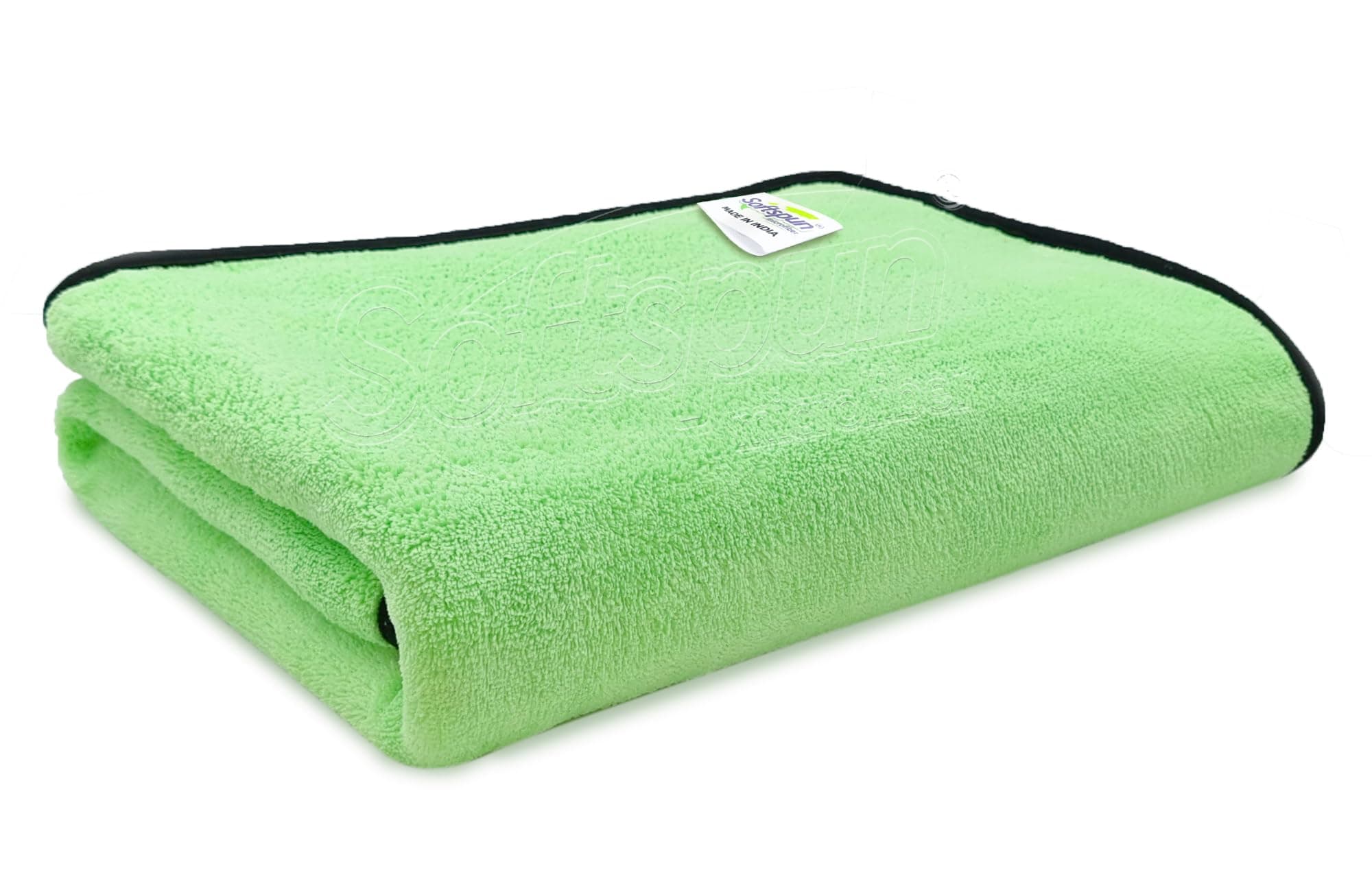 SOFTSPUN Microfiber Bath Towel 1 pc Green! Ultra Absorbent Super Soft & Comfortable Quick Drying for Men & Women Daily Use for Unisex.