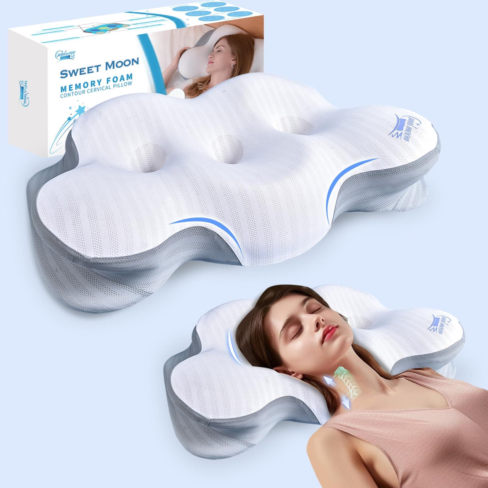 SWEET MOONMemory Foam Contour Cervical Pillow