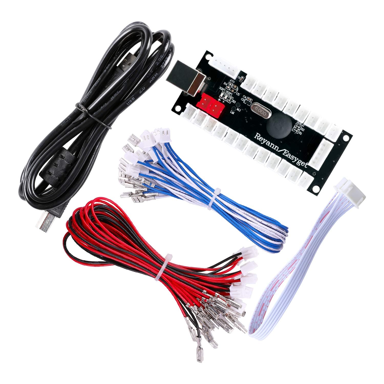 Hikig Zero Delay Arcade USB Encoder and Cables (Terminal: 5pin - 4.8mm - 2.8mm) Kit to Joystick and Buttons for MAME & Raspberry Pi Retropie Projects