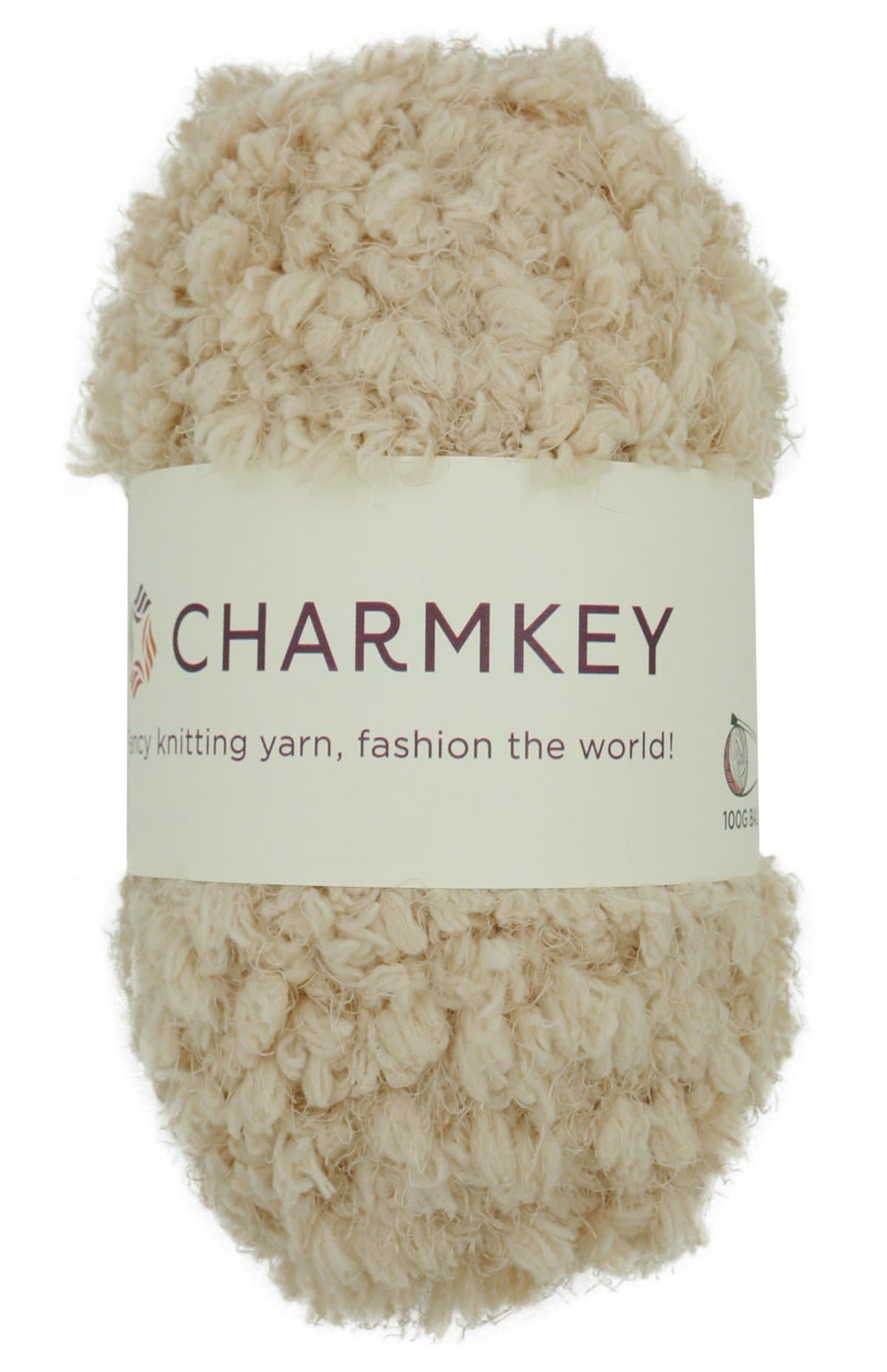 Charmkey Soft Fur Yarn Super Fluffy 5 Chunky 100% Polyester Flower Holiday Baby 12 Ply Knitting Eyelash Yarn for Furry Amigurumi Toys Shawls Scarves, 1 Skein, 3.53 Ounce (Sand)
