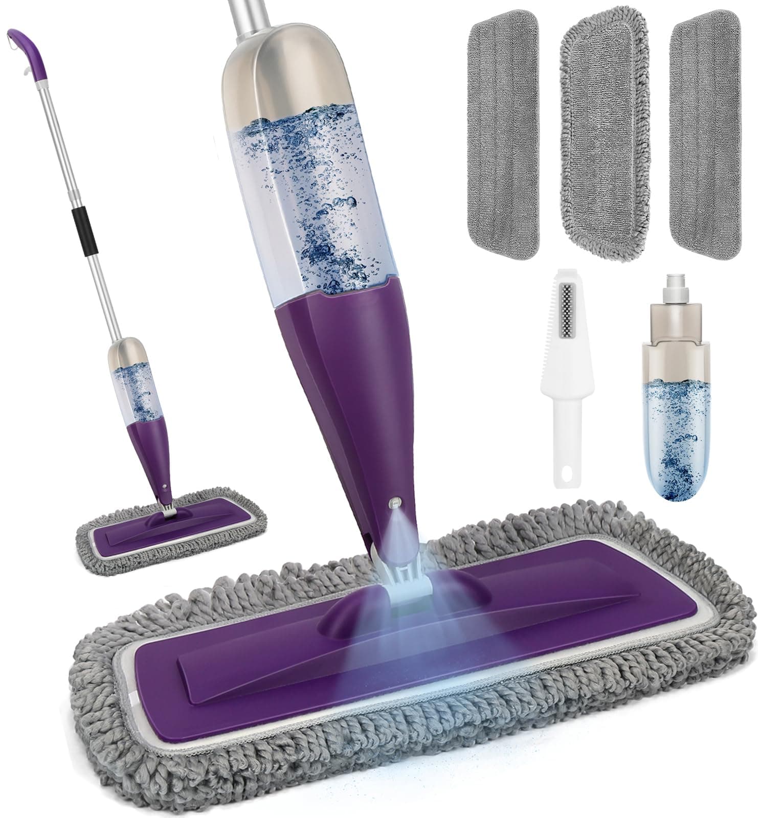 Spray Mop for Floor Cleaning with Washable Reusable Pads - Microfiber Wet Dry Mop with 800 ml Refillable Bottle,Dust Mops with Sprayer for Hardwood Laminate Vinyl Tile
