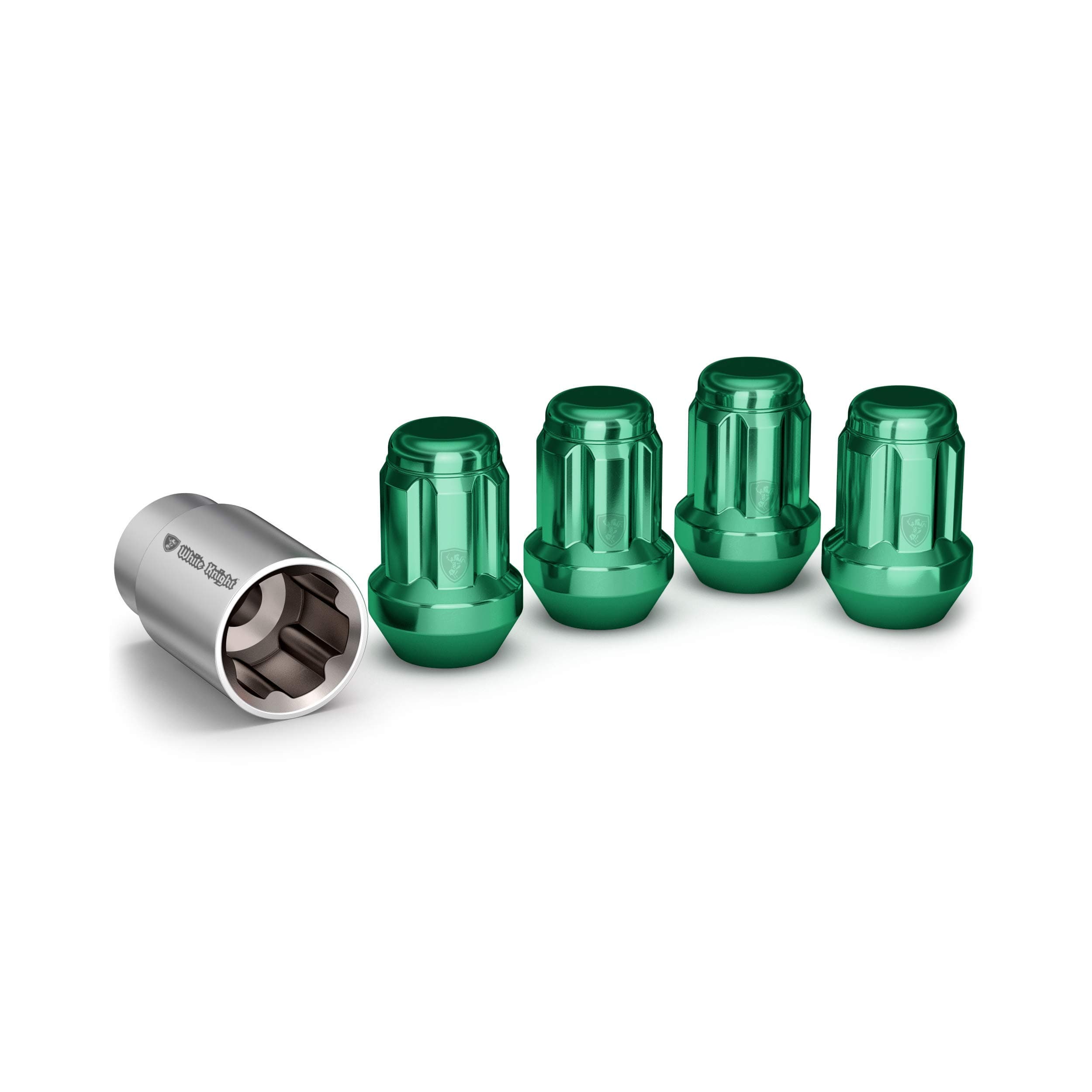 40400SGNT Green 1/2"-20 Spline Pattern Wheel Lock (4 Locks + Key)