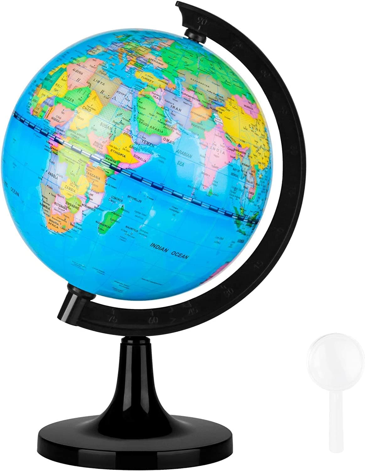 Wizdar 5.5" World Globe for Kids Learning, Educational Rotating World Map Globes Mini Size Decorative Earth Children Globe for Classroom Geography Teaching, Desk and Office Decoration-5.5 inch