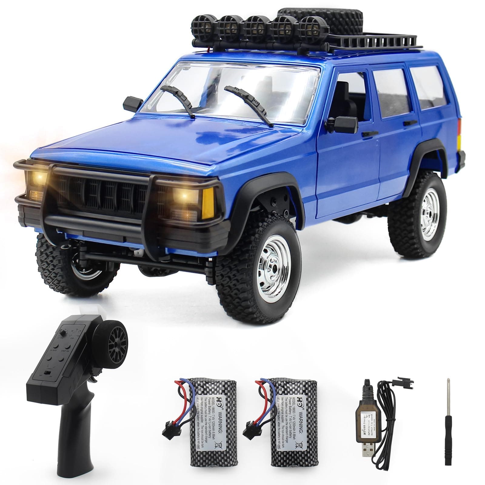 Fistone 1:12 Scale Remote Control Car, RC Rock Crawler, 2.4Ghz 4WD Off-Road Remote Control Truck with LED Light, All Terrains Climbing Vehicle, Waterproof Outdoor RC Car Kids Age 8-12 Adults Gifts