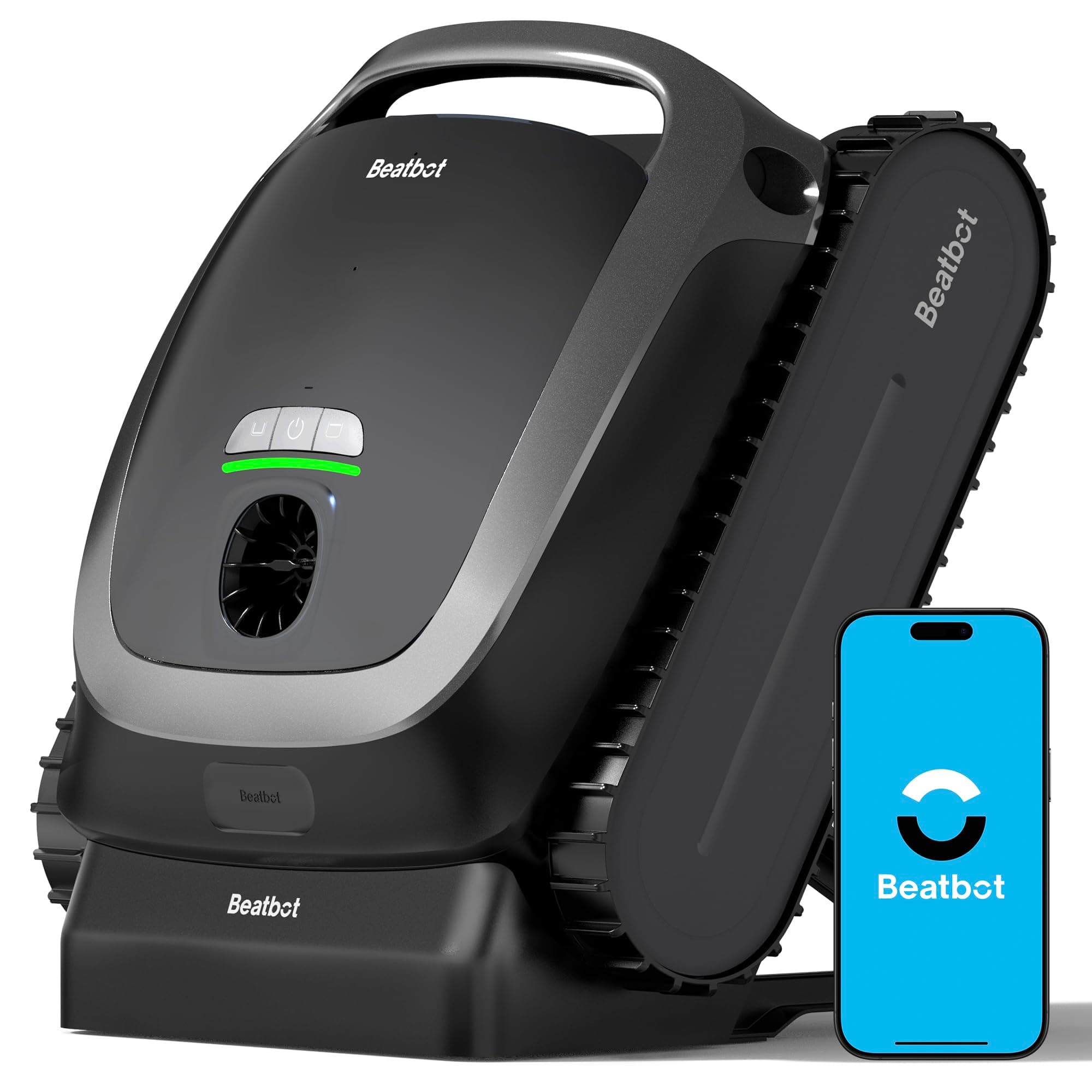 Beatbot AquaSense Cordless Robotic Pool Vacuum Cleaner - Intelligent Path Opimization, Cleans Floor, Walls, and Waterline - Suitable for Above & In-Ground Pools up to 2,260 sq.ft. - Silver