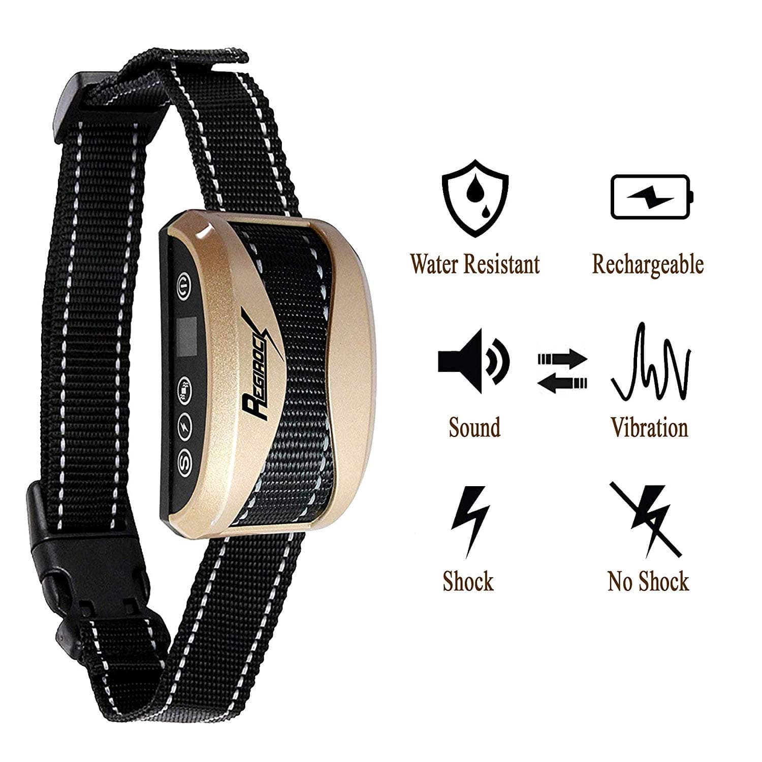 KORIER 2019 Upgrade Version Dog Bark Collar - Sound, Vibration and Static Shock No Bark Collar - 7 Level Sensitivities Barking Shock Collar - Rechargeable and Rainproof Anti Barking Collar for Dogs