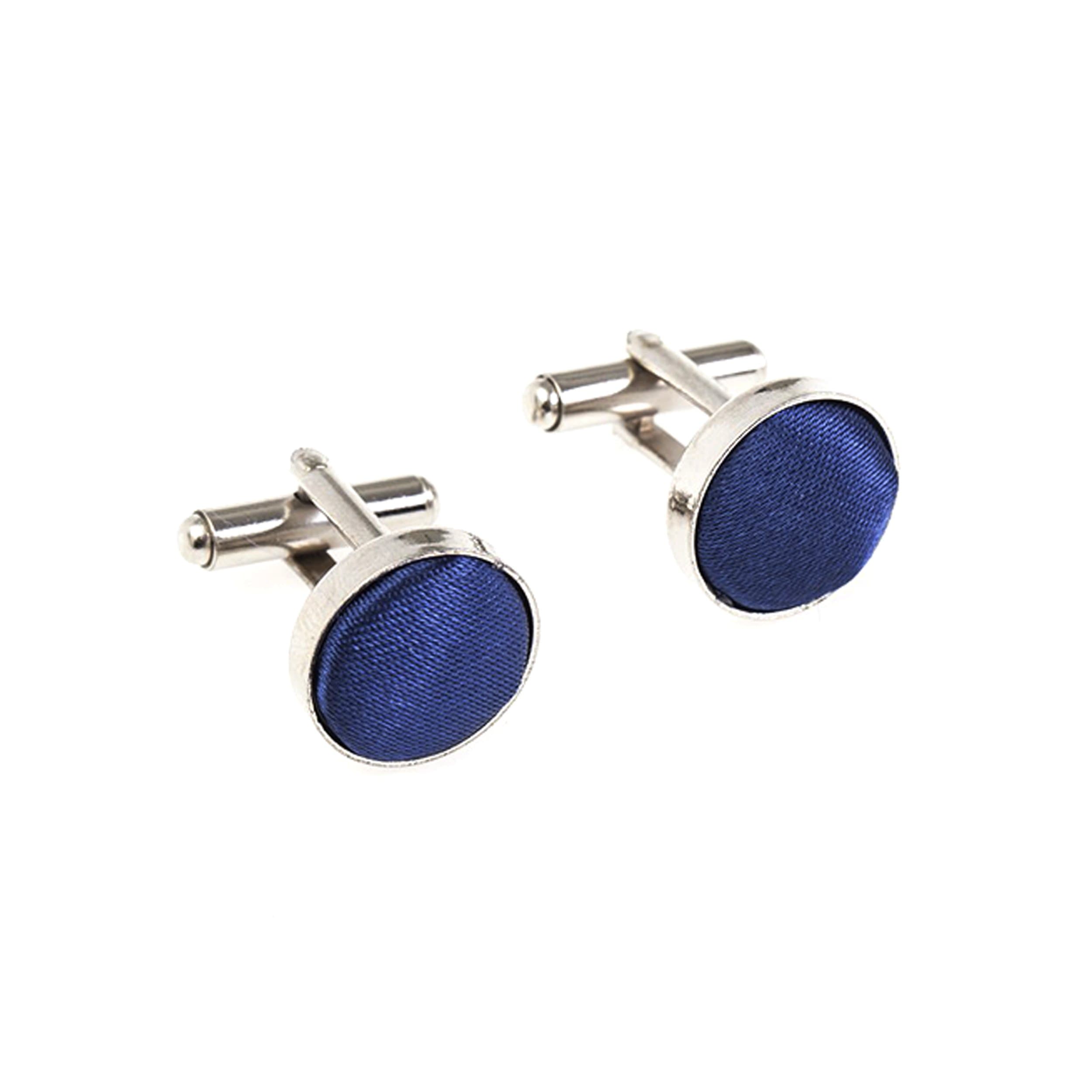 The Tie CompanyPlain Satin Solid Colour Classic Silver Metal Cufflinks