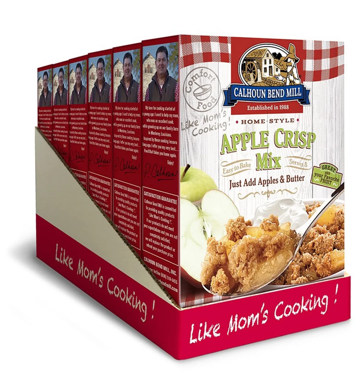 Calhoun Bend Mill Apple Crisp Mix | Easy Fall Dessert for Apples, Peaches, Berries | Perfect w/Apple Pie Filling or Fruit Mix | Microwave or Oven Baking | Includes Tasty Variations - 8 oz (Pack of 6)