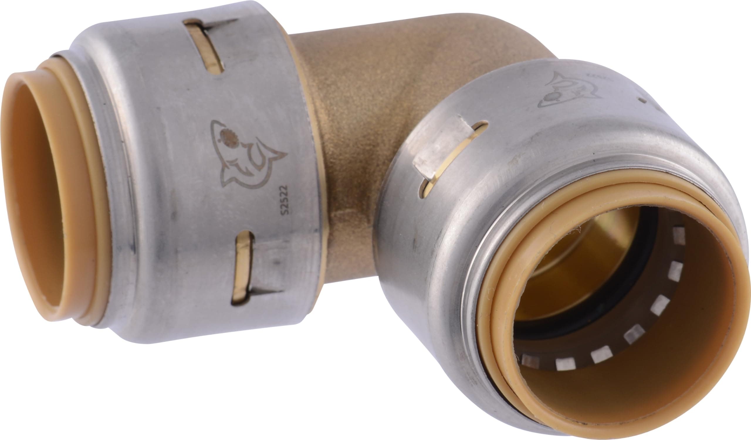SharkBite Max 3/4 Inch 90 Degree Elbow, Push to Connect Brass Plumbing Fitting, PEX Pipe, Copper, CPVC, PE-RT, HDPE, UR256A
