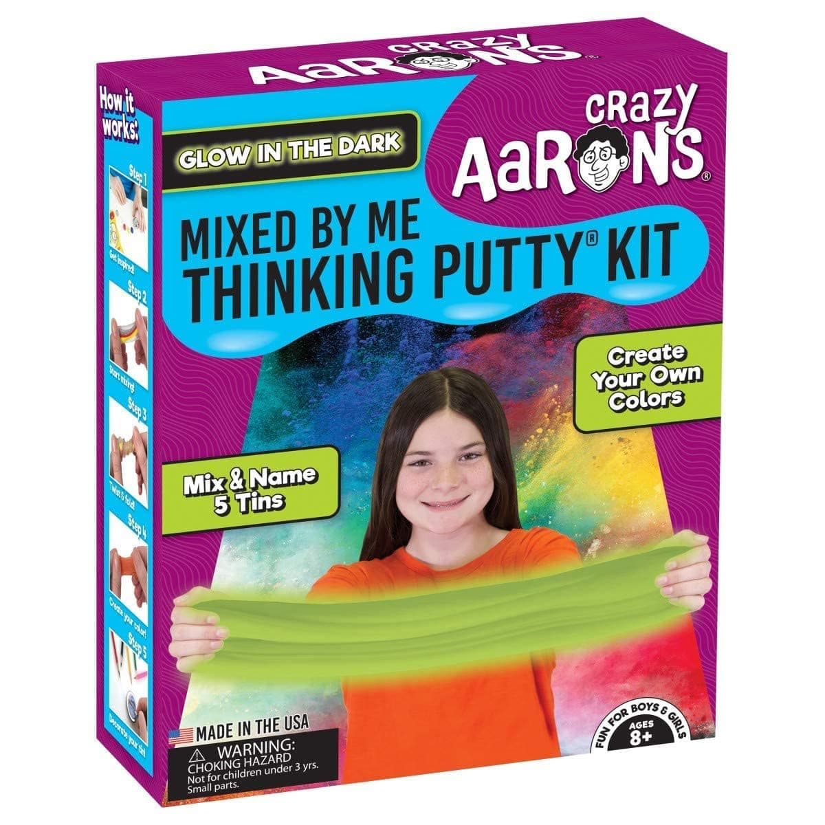 Thinking Putty for Kids - DIY Special Effects Putty Kit (6 Putties Included)- Glow-in-The-Dark, Sparkle, Heat-Sensitive - Includes Colored Pencils and Instructional Mat - Made in USA