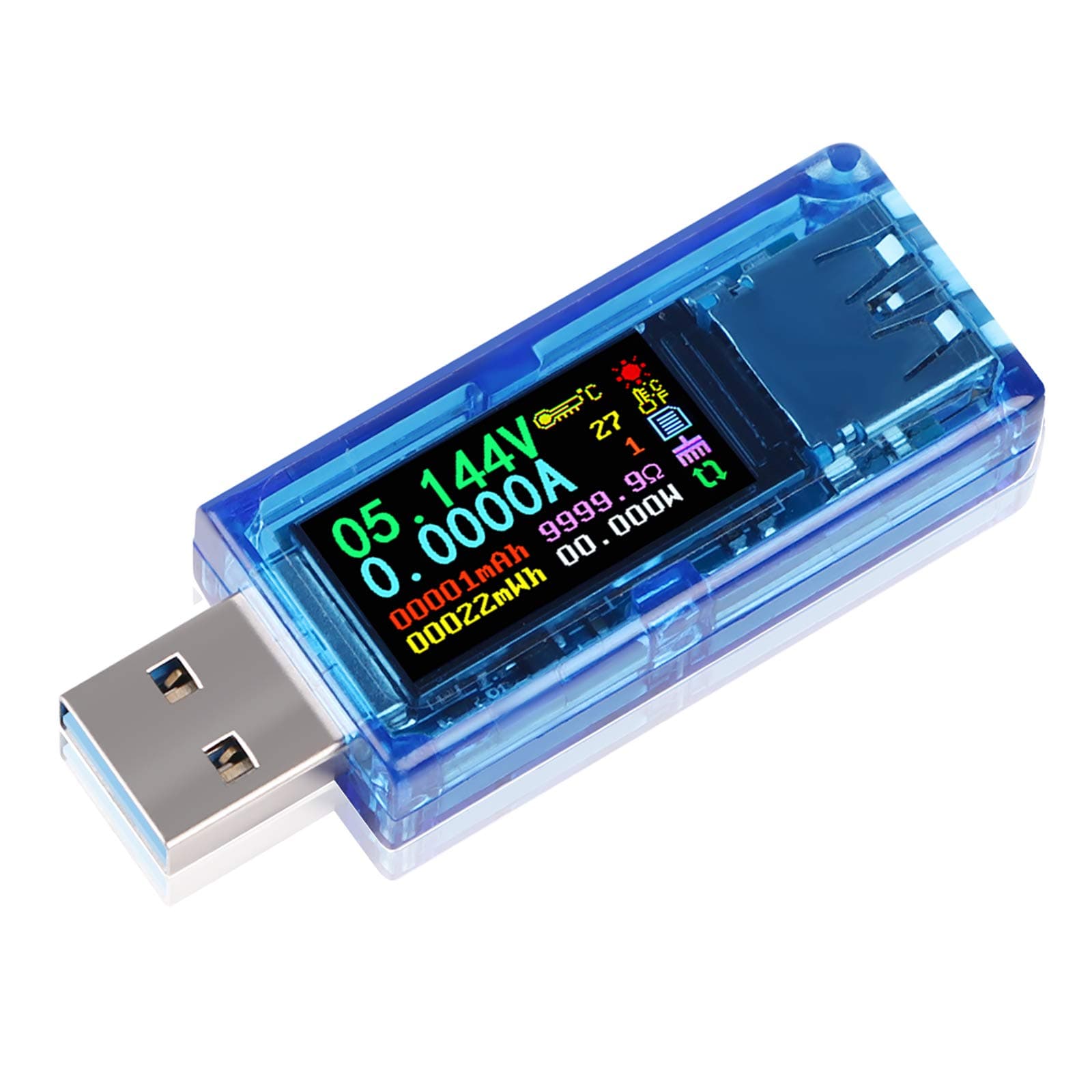 USB 3.0 Tester Multimeter 3.7-30V 0-4A USB Voltage Tester USB Digital Current and Voltage Tester Meter Voltmeter Ammeter IPS Color Display Capacity Power Charger Detector Upgraded Version AT35