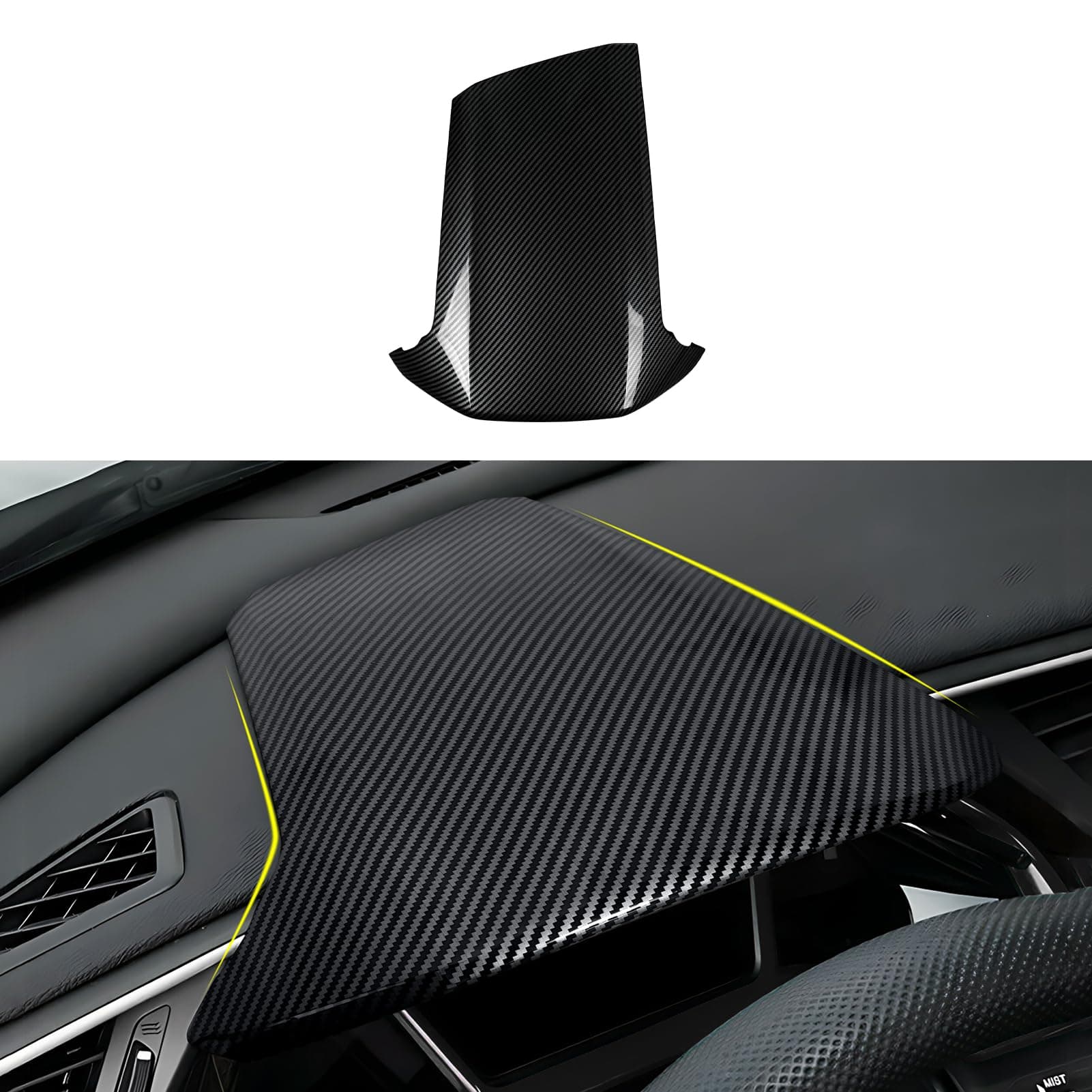 Dashboard Instrument Panel Cover Decals for Honda Civic 2016 2017 2018 2019 2020 2021 Accessories Carbon Fiber Interior Stickers, Dashboard Protector Cover