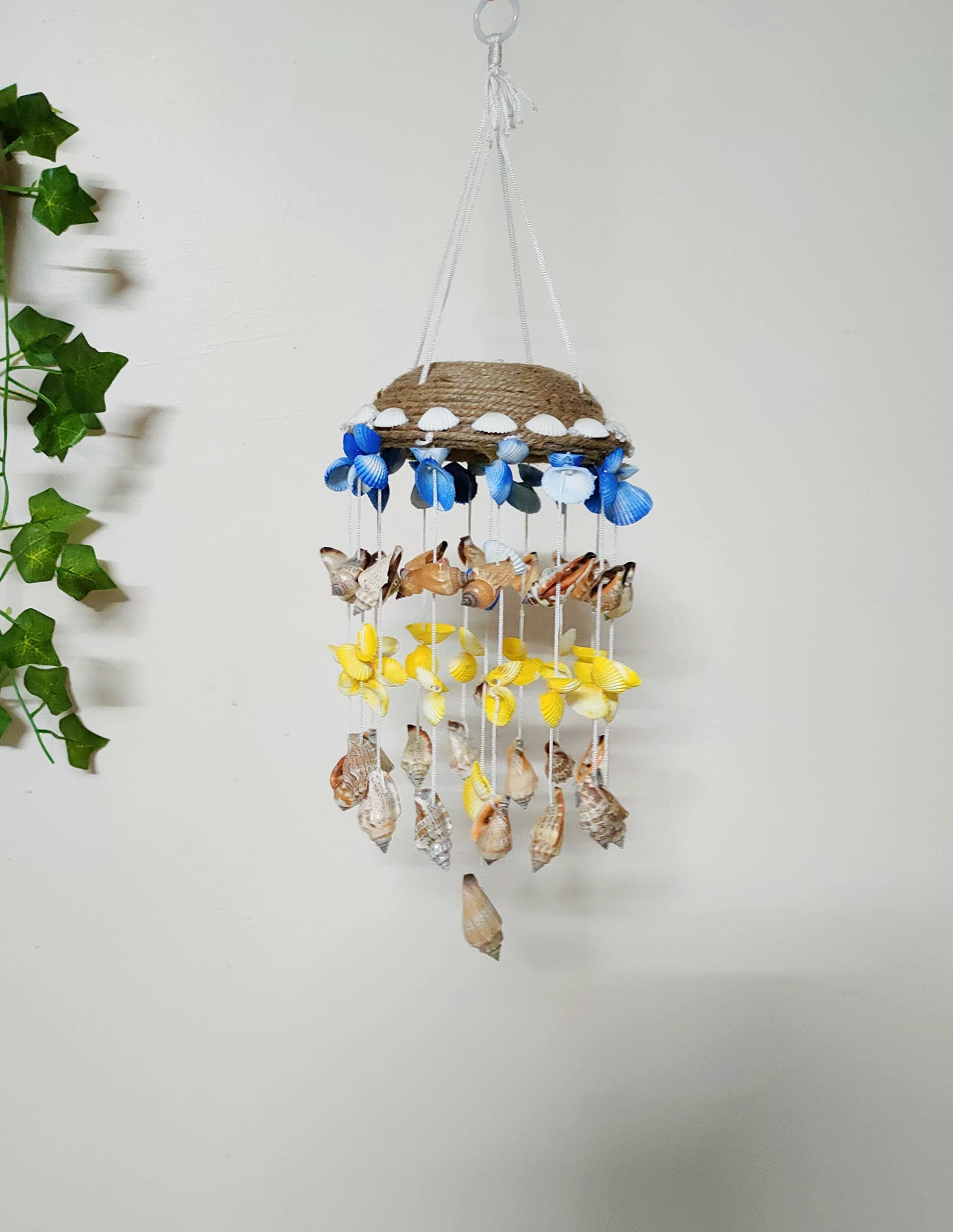 Shellkrafts Artificial sea Shell Mini Chime|Positive Wind Chime| Home Garden Balcony Decor Chime 12inch Long and 5 inch Broad (Multicolor)