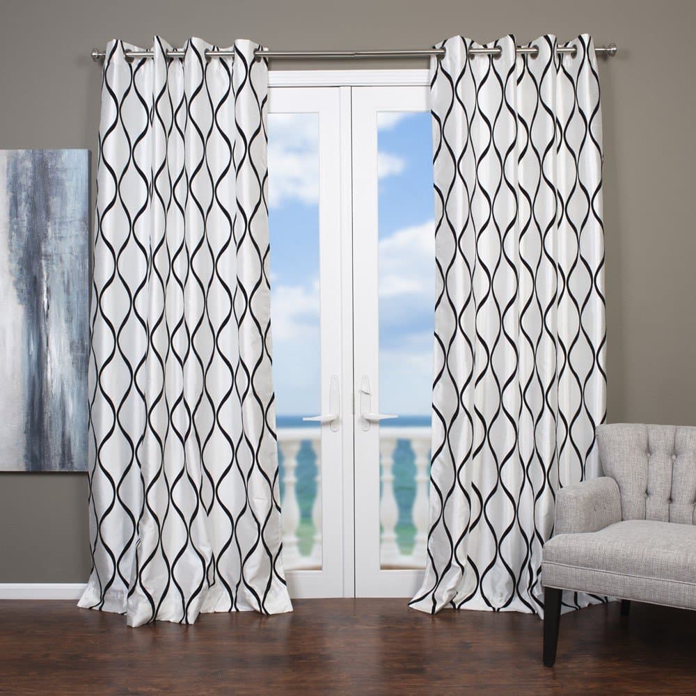 Lambrequin Casa Flocked Curtain Panel, 96"