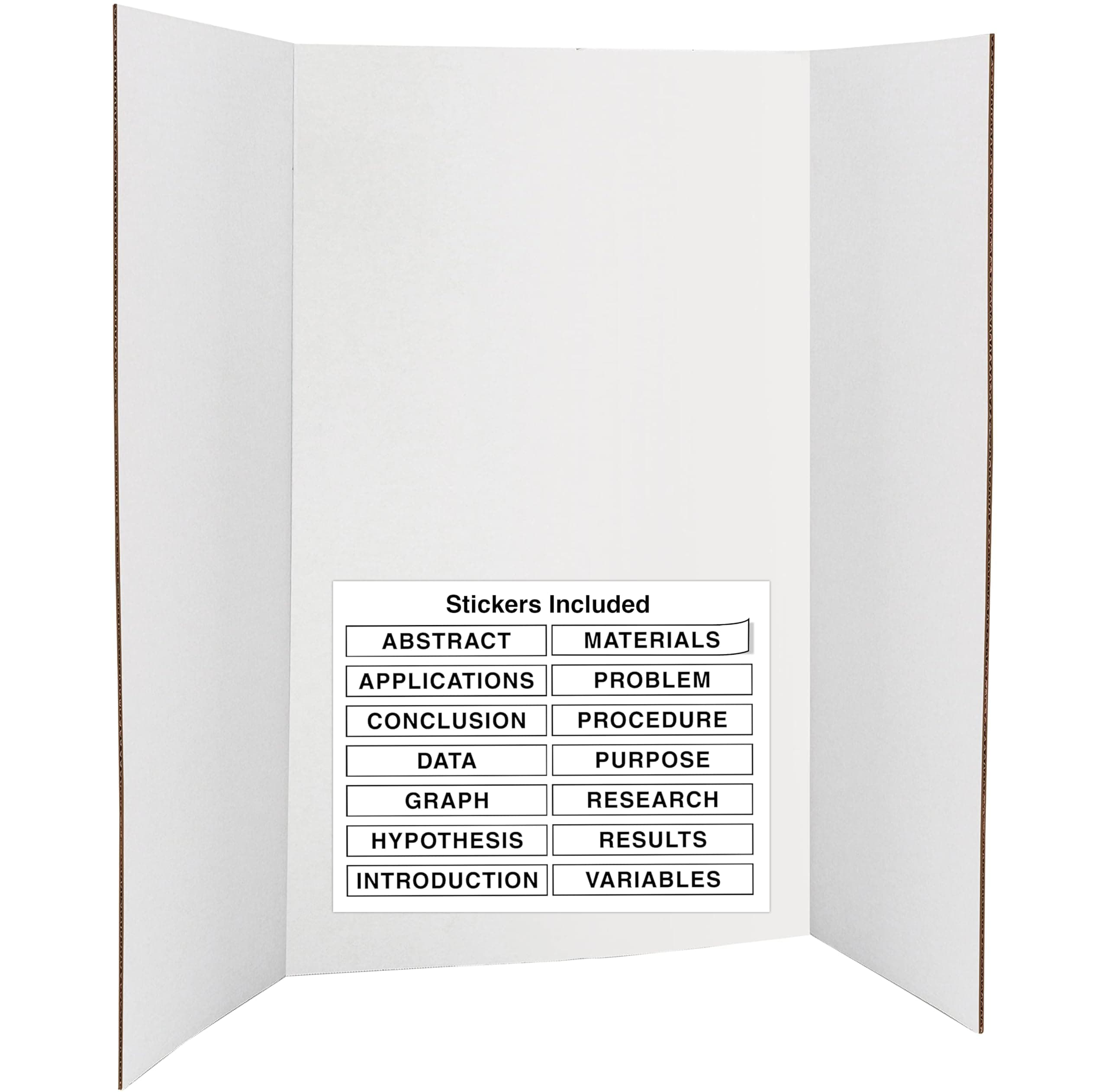 Emraw White Tri-Fold Presentation Board 36 x 48 Corrugated Tabletop Display Exhibition Board Lightweight and Portable with Smooth Surface Great for School Projects and Business presentations - by
