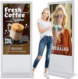 Digital Signage Display, LCD Screen Digital Kiosks & Interactive Displays 4K Totem Floor Standing Auto AD Player with USB/HDMI/WiFi Android OS