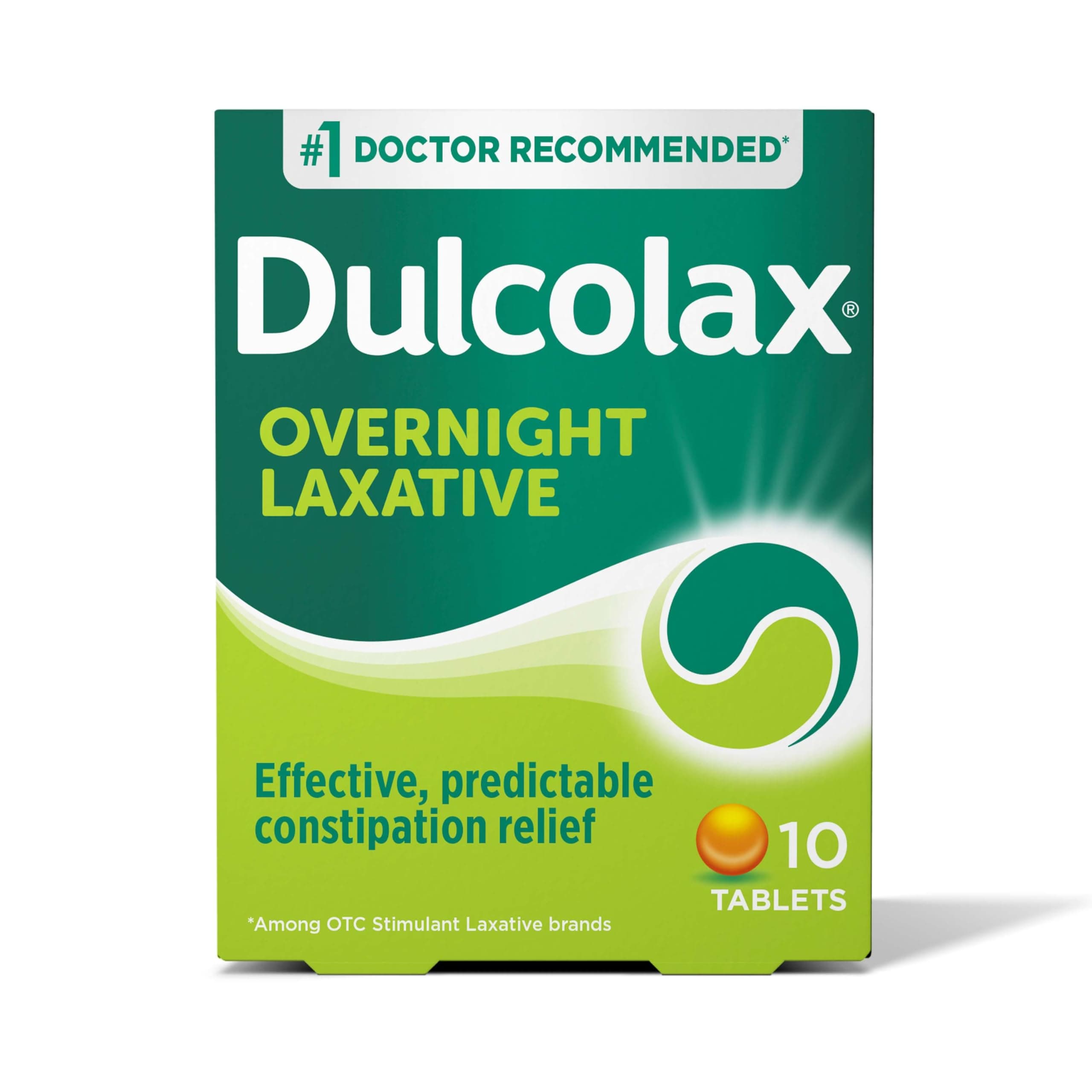 Stimulant Laxative Tablets, Predictable & Effective Constipation Relief, Relieves Straining & Bloating, Bisacodyl 5 mg, 10 Count