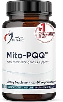Designs for Health Mitochondria Energy Formula with Bio-PQQ - Mito-PQQ Rhodiola + 20mg PQQ (Pyrroloquinoline Quinone) Supplement - Supports Mitochondrial Biogenesis + Healthy Aging (60 Capsules)