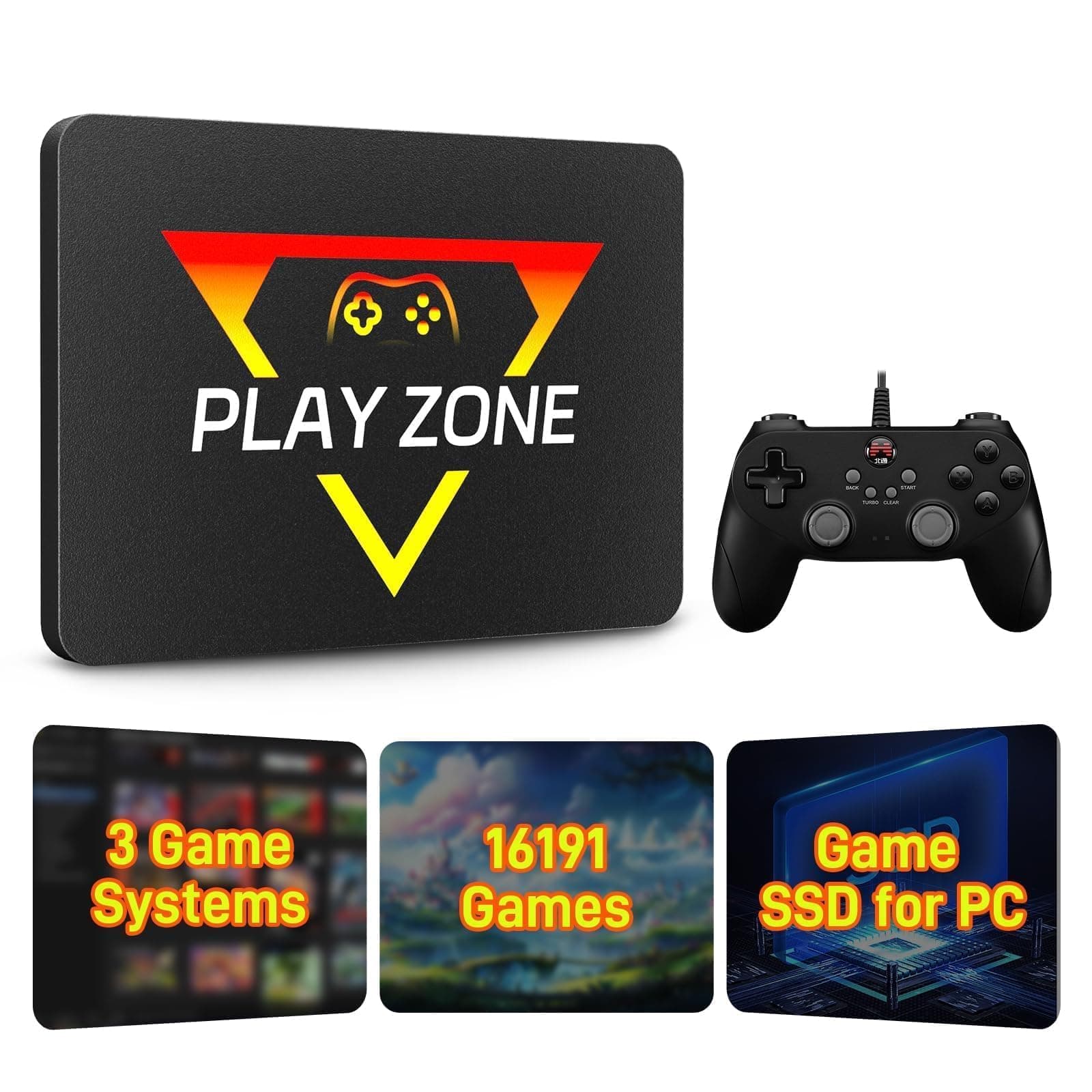 Retro Gaming Console with Built in 16191 Game, Plug and Play Video Game Console for PC, Emulator Console Compatible 80+ Game Emulator, 3 Game Systems in 1TB Game SSD, Retro Game Stick