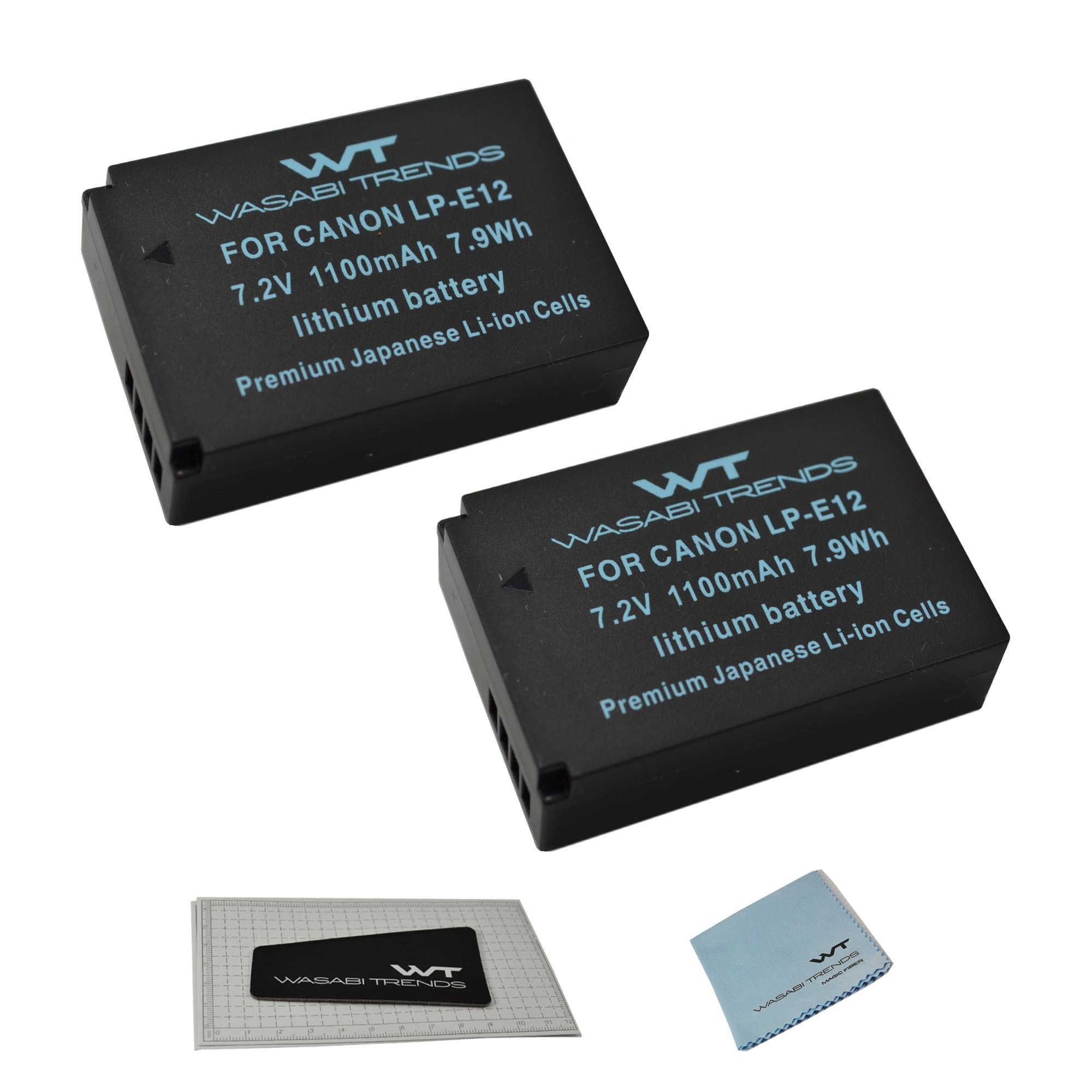 (2Pack) WT Nixxell Battery for Canon LP-E12,LC-E12 and Canon EOS-M, EOS-M2, EOS M10, EOS Rebel SL1, EOS 100D (Fully Decoded)