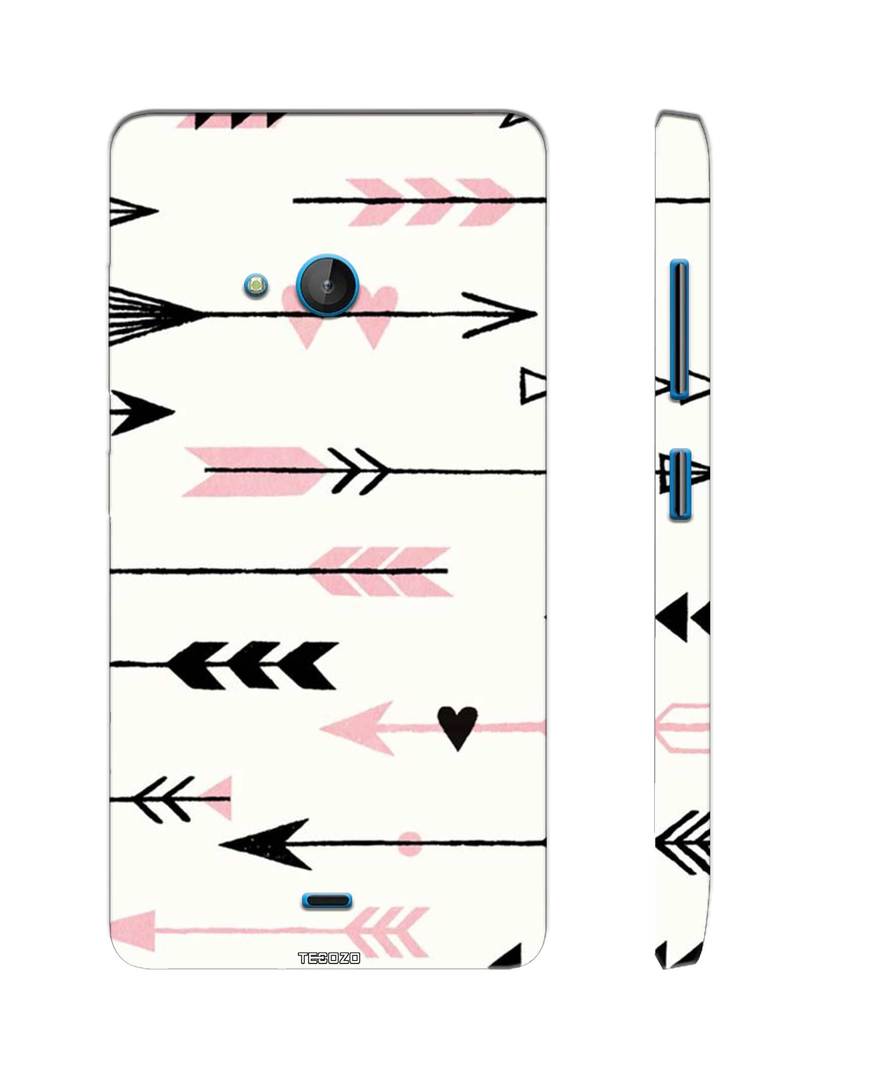 PICWIK® Designer Printed Back Cover/Hard Case for Microsoft Lumia 540 (Pink Arrows Design/Patterns) - White - F60