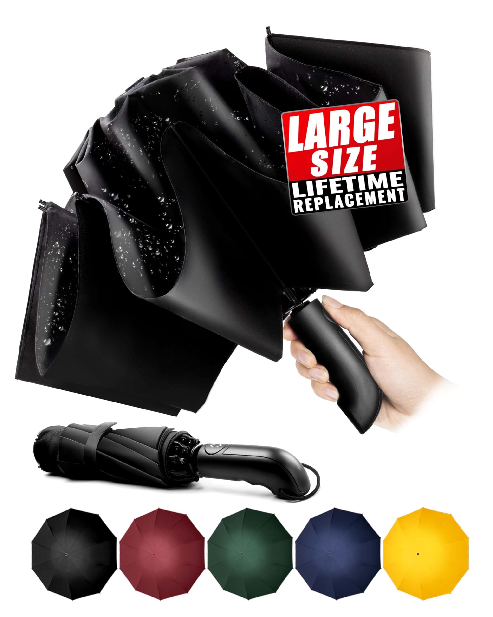 Conlun Travel Inverted Umbrella Compact Windproof- Automatic reverse Umbrellas for Rain - Folding Portable 10 Ribs Large Umbrella