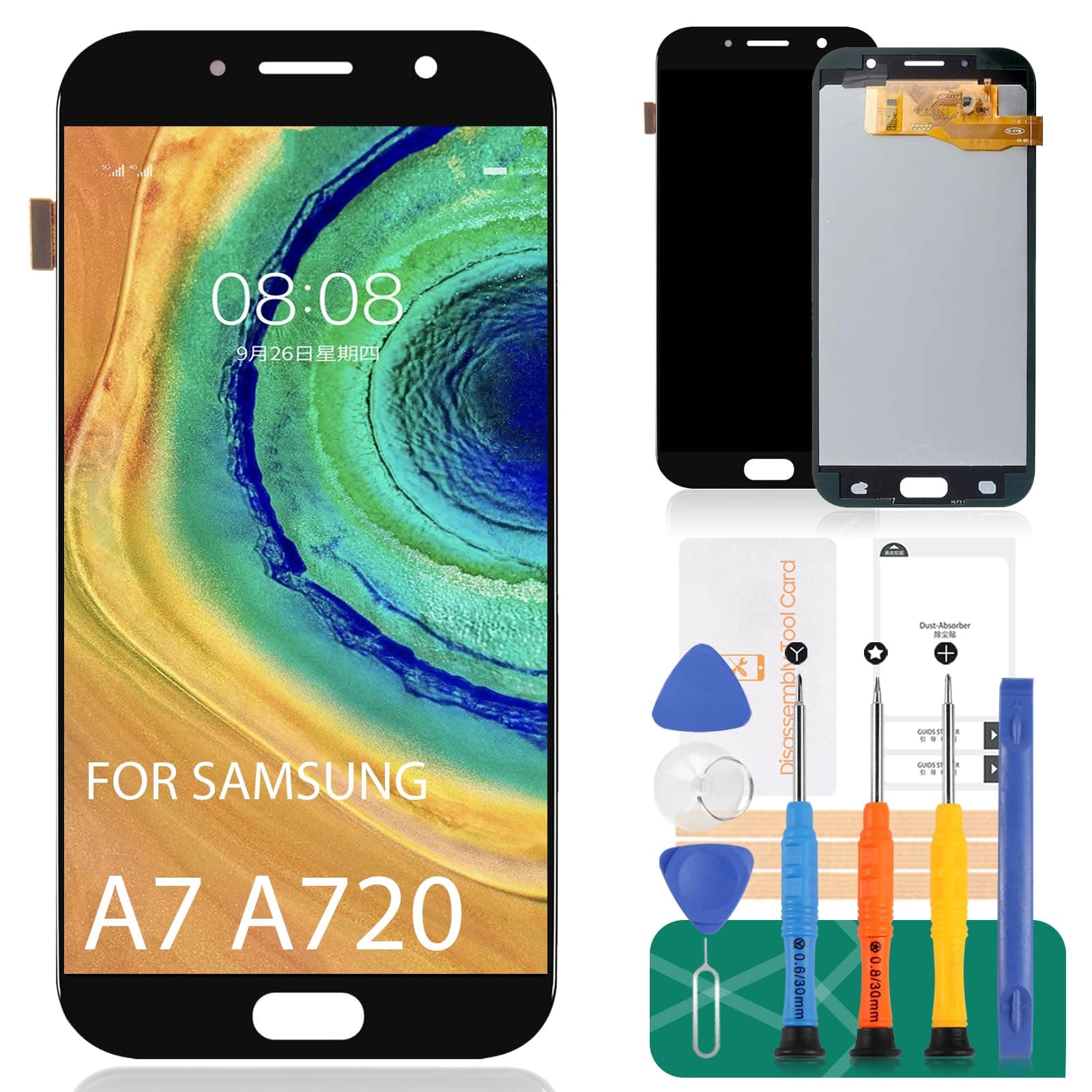 INCELL Screen Replacement for Samsung Galaxy A7 2017 A720 A720F SM-A720 LCD Display and Touch Screen Digitizer Glass Assembly (No Fingerprint