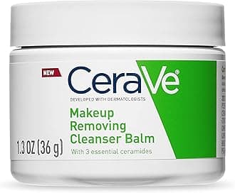 CeraVe Cleansing Balm Hydrating Makeup Remover with Ceramides and Plant based Jojoba Oil for Face Makeup Non Greasy Makeup Remover Balm for Sensitive Skin1.3 Ounces, 1.3 Ounce (Pack of 1)
