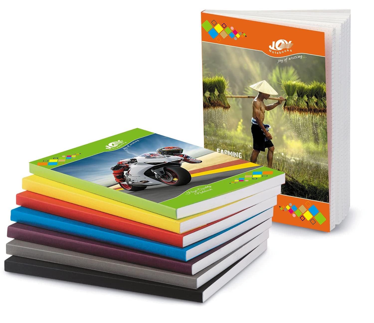 Joy Notebook | UNRULED | Long Size | 400 pages Soft Cover | Pack of 2