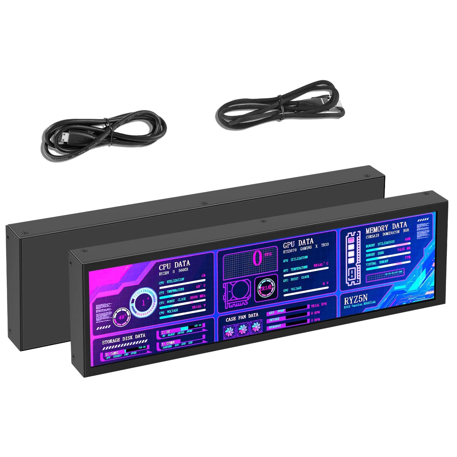 8.8 Inch PC Temperature Display, PC Sensor Panel Display, Computer Temp Monitor, IPS USB Mini Screen, AIDA64 PC CPU RAM Data Monitor, Temperature Monitor for PC ARGB Computer Case Secondary Screen