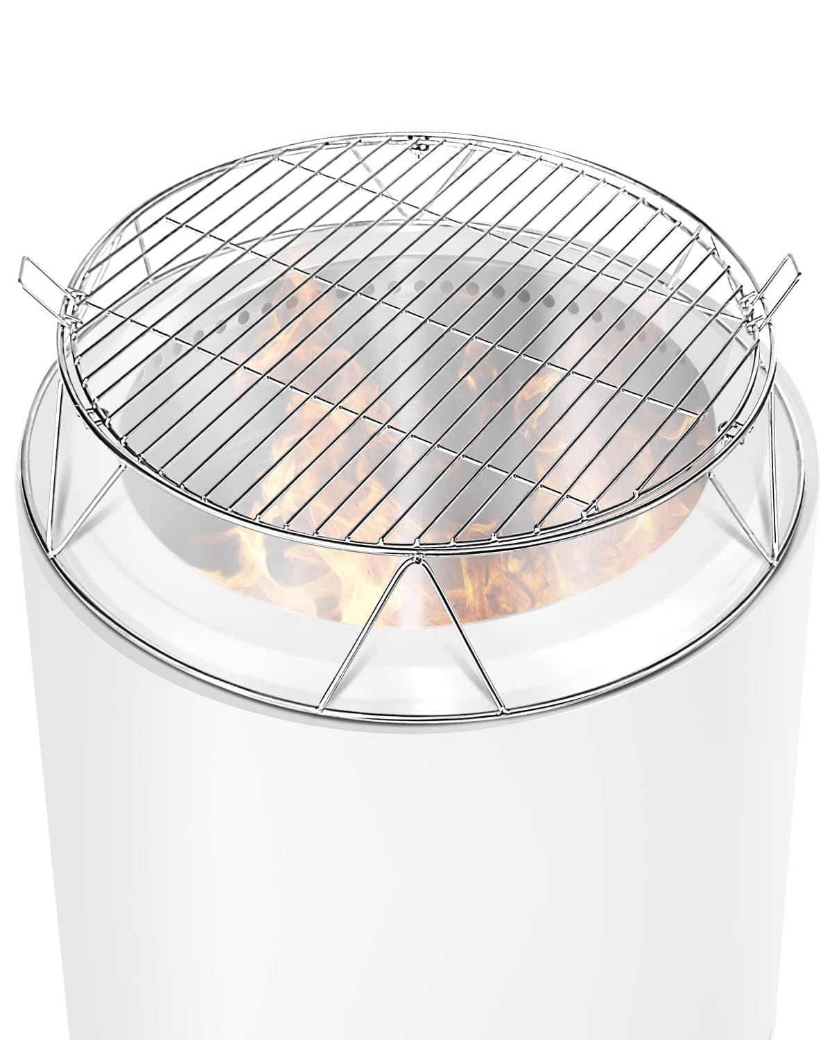 Fire Pit Accessory Kit for Solo Stove Bonfire 19.5 inch, Stainless Steel Fire Pit Grill Cooking Grate with Handle, Round Cooking Grill Grate for Outdoor BBQ Campfire Picnic Party/Gathering Accessory