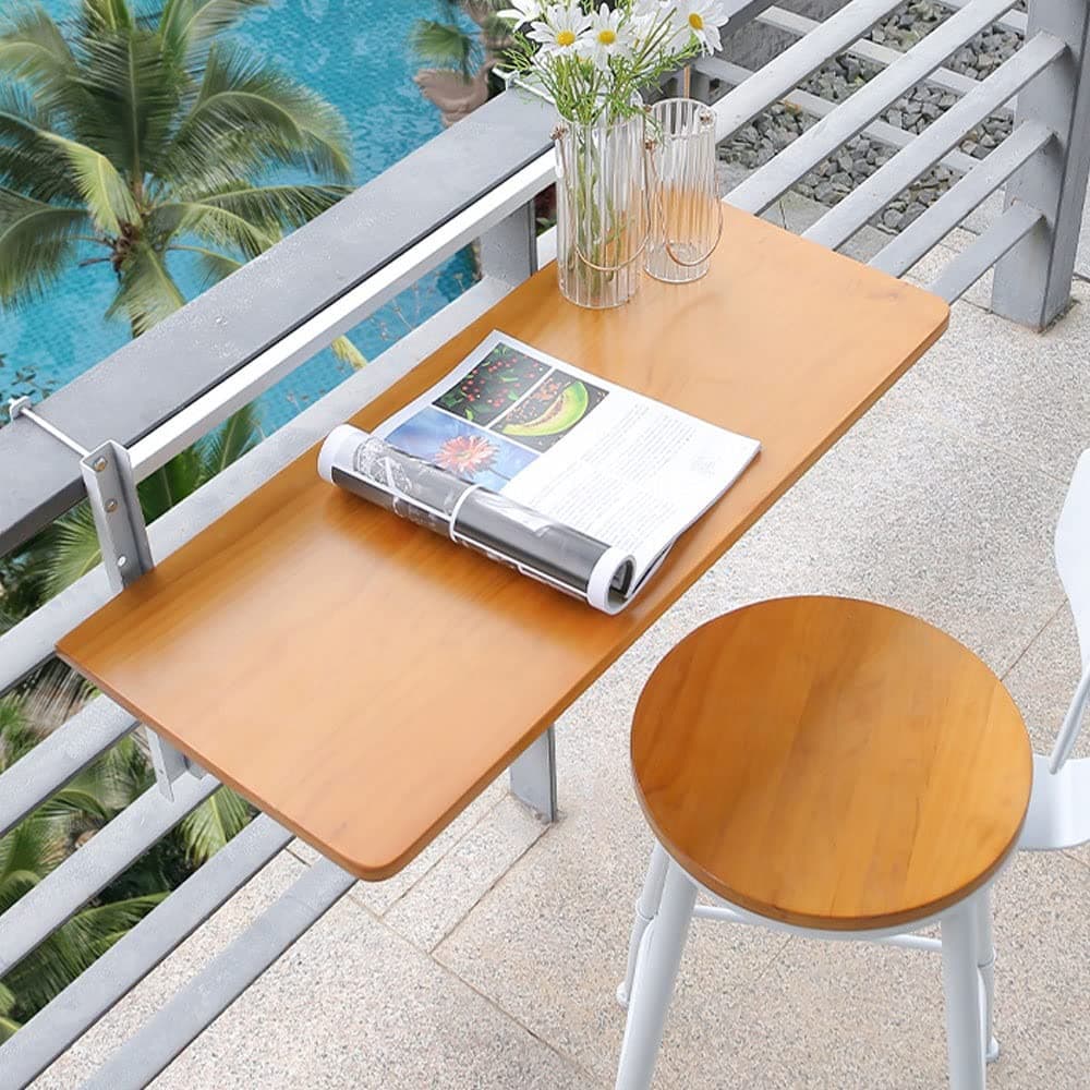 LISSY Outdoor Hanging Table, Balcony Bar Table For Railing, Folding Side Table, Garden Patio Hanging Table, Adjustable Lifting Foldable Desk (Size : 60 * 35cm/24 * 14in)