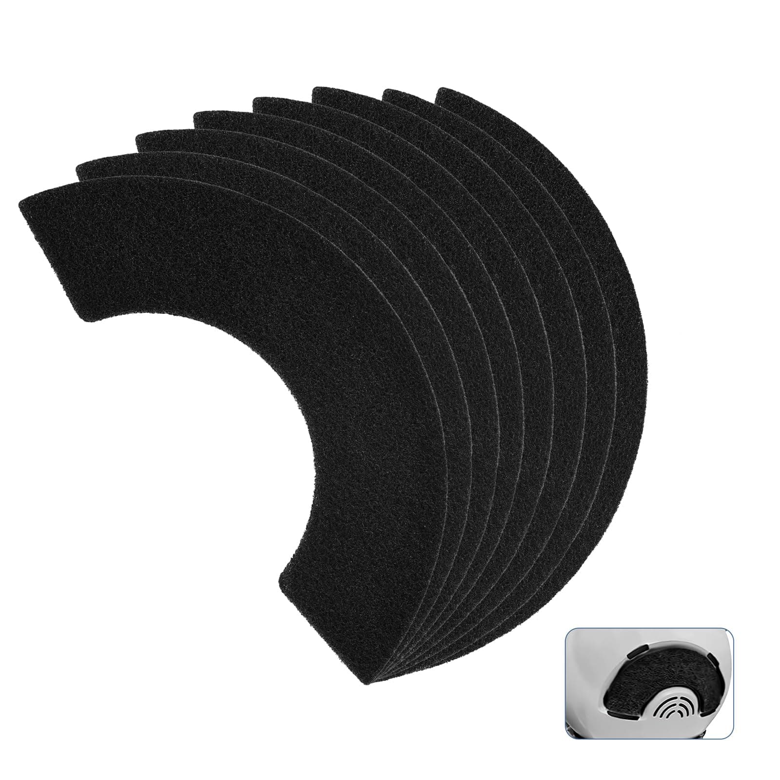 8 Pack Activated Carbon Filters Compatible with Litter-Robot 4, Pre-Cut Cat Litter Box Filter Replacement Filters to Absorb Odors & Controls Moisture