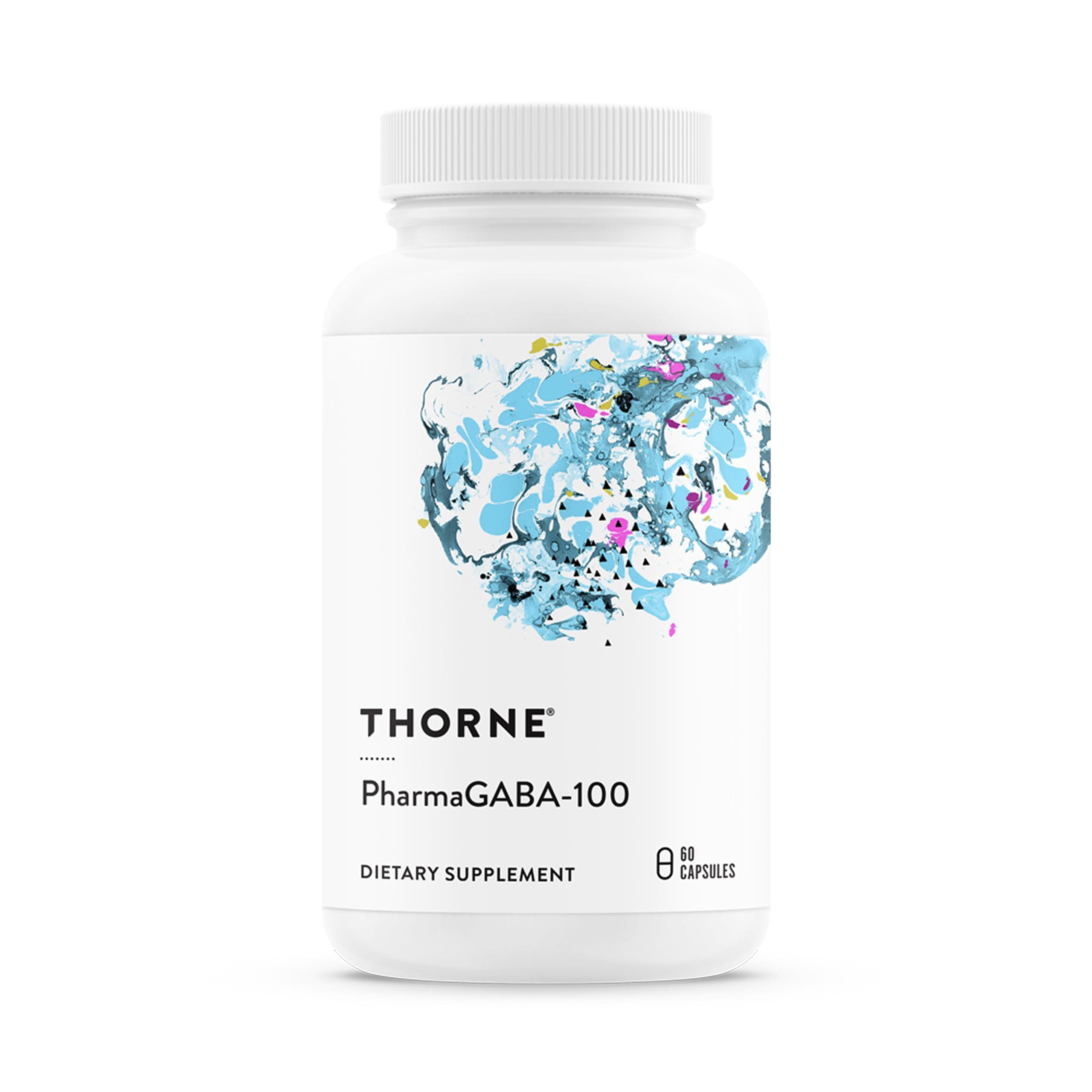 - THORNE - PharmaGABA-100 - GABA Supplement - 100 mg Natural Source Gamma-Aminobutyric Acid - Support a Calm State of Mind and Restful Sleep* - 60 Capsules