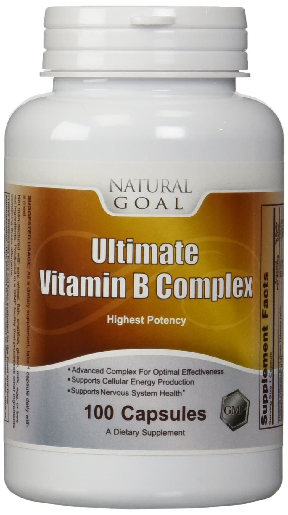 Ultimate Vitamin B Complex (High Potency) - 100 Caps - Boost Metabolism, Nervous System, Cell Production, Mood and Energy - Better Liver, Hair, Skin and Nails - Contains B1, B2, B3, B6, B12 and More
