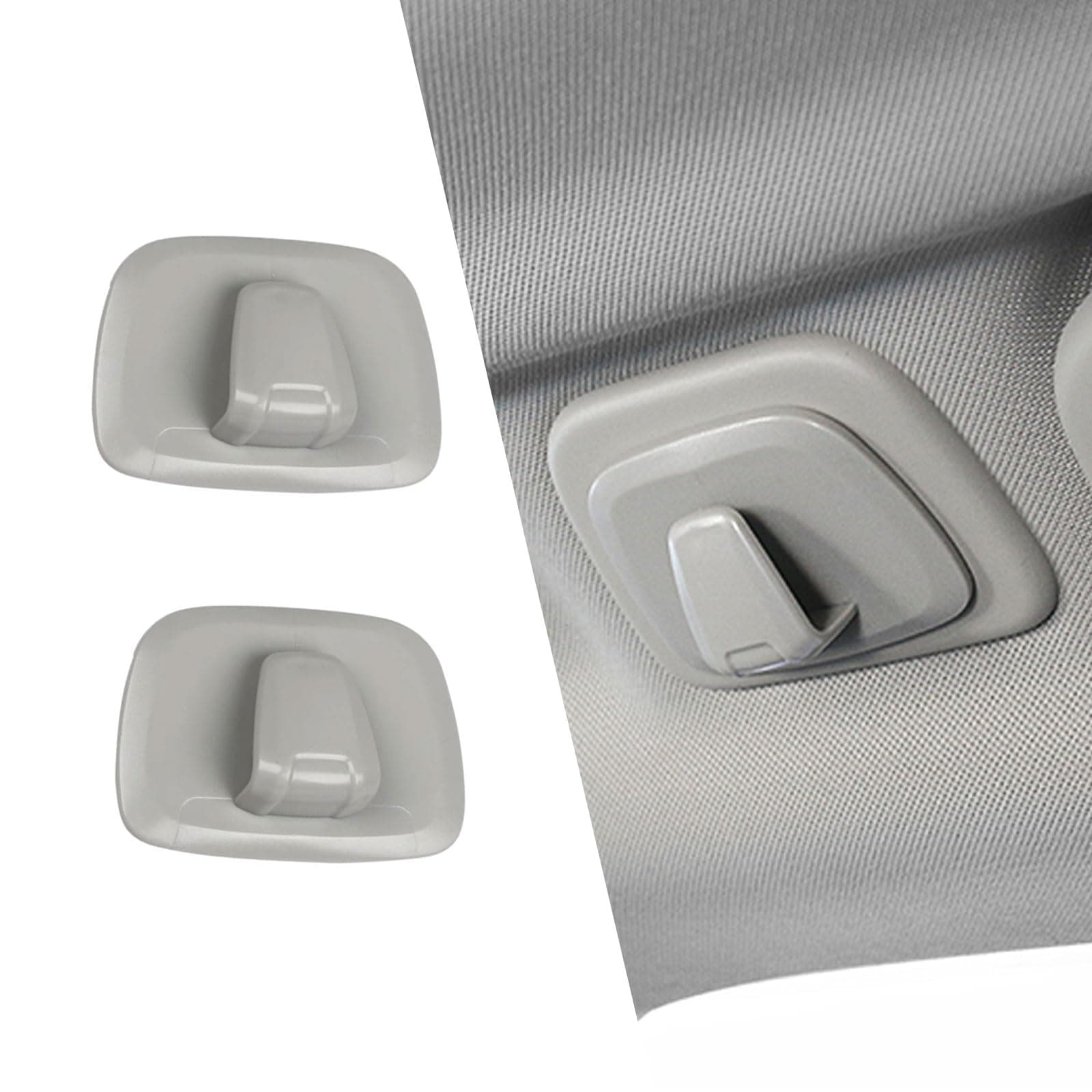 2 PCS Car Roof Hook, Multi-Functional Interior Hooks for Clothing Bag Grocery Bag Hanging Storage, Lock Design Rotary Installation, Compatible with Volvo XC60 XC40 XC90 V90 S90 (Gray)