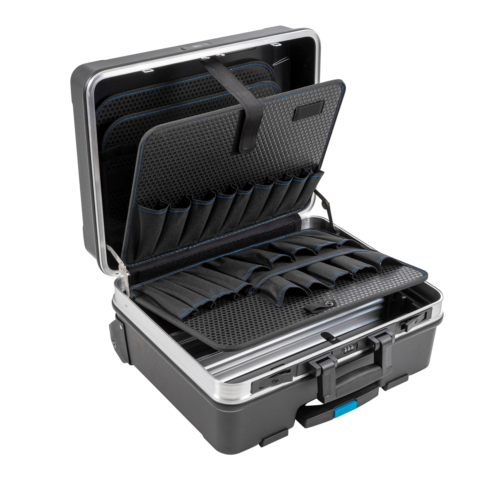 GmbH 6000 JET with tool pockets (ABS case, volume 36 l, 48 x 37.5 x 20 cm inner) 120.04/P , tools not included,Black/Silver