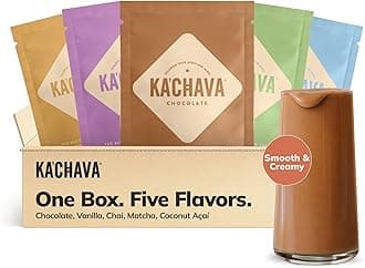 Ka’Chava All-In-One Nutrition Shake Blend, 5 Flavor Sample Pack, 5 Servings, 85+ Superfoods & Nutrients, Meal Replacement, Greens Plant-Based Superfood Powder Protein Drink, Digestive Enzymes & Probiotics, Vegan Dairy Gluten Free