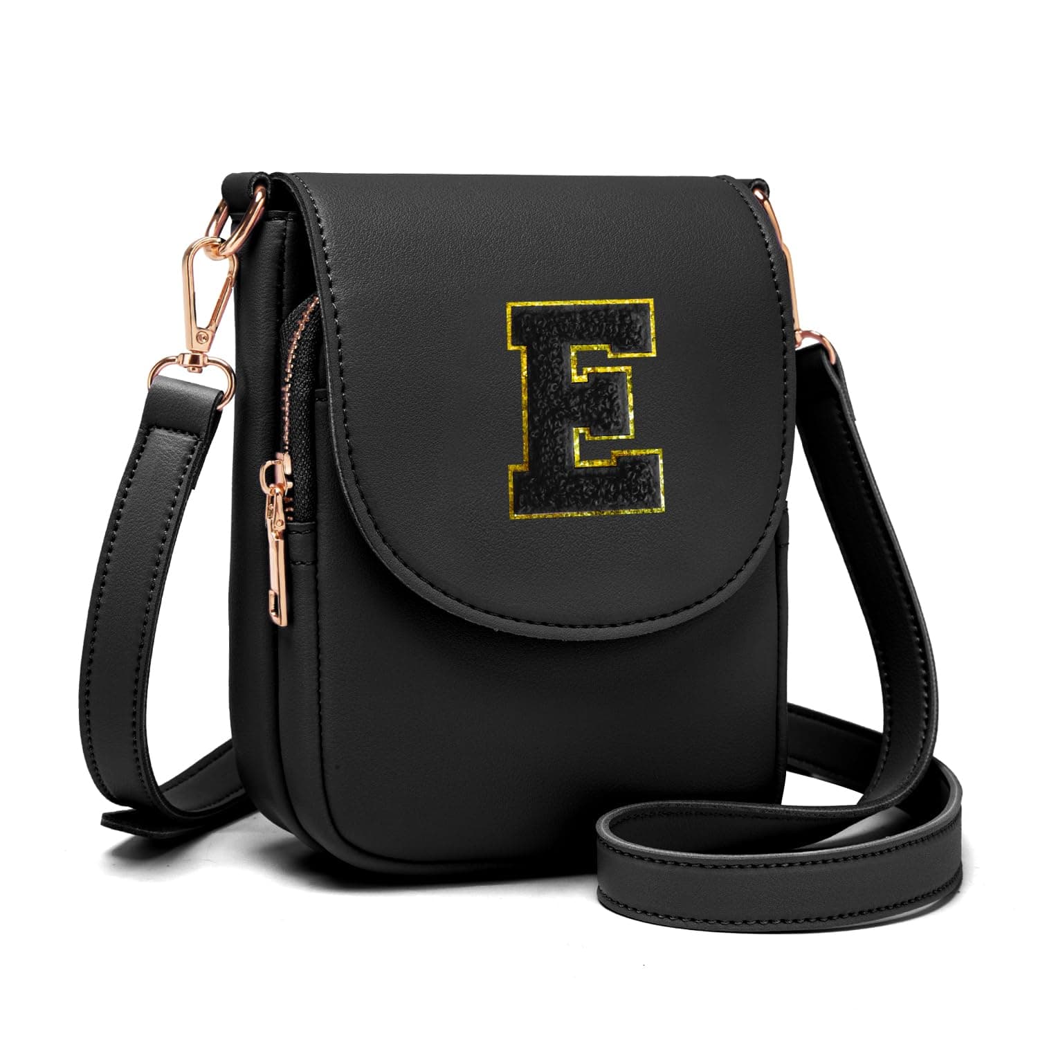 Viverte Crossbody Purse for Teen Girls Small Initial Cell Phone Toddler Purse Leather Triple Compartment Crossbody Bags