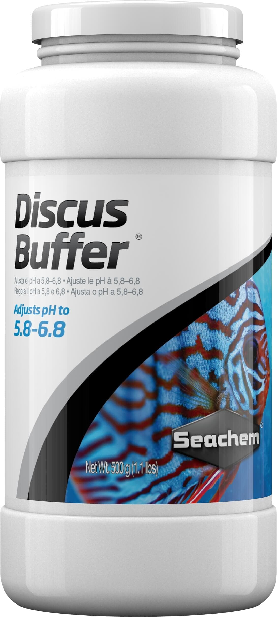 Discus Buffer 500gram,white. Adjusts pH to 5.8-6.8