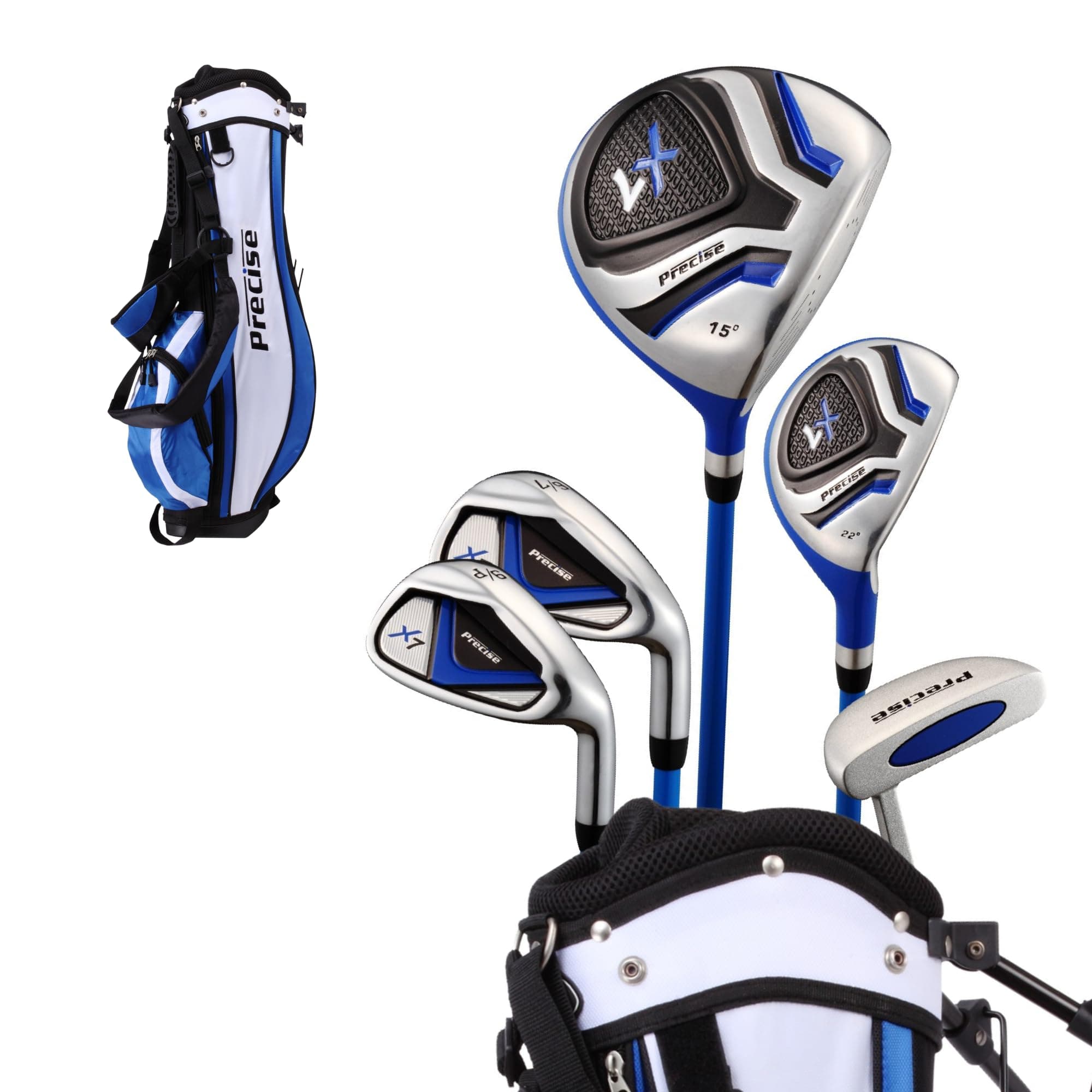 PreciseGolf Co. Precise X7 Junior Complete Golf Club Set for Children Kids - 3 Age Groups Boys & Girls - Right Hand & Left Hand!