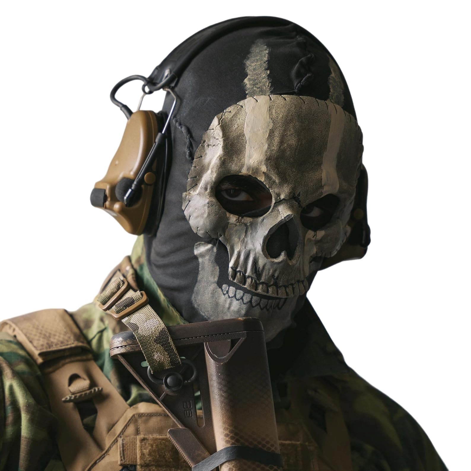 Cod Ghost Mask, MW2, Latex Skeleton Full Head Mask, Cosplay Accessories for Wargame, Outdoor Sports