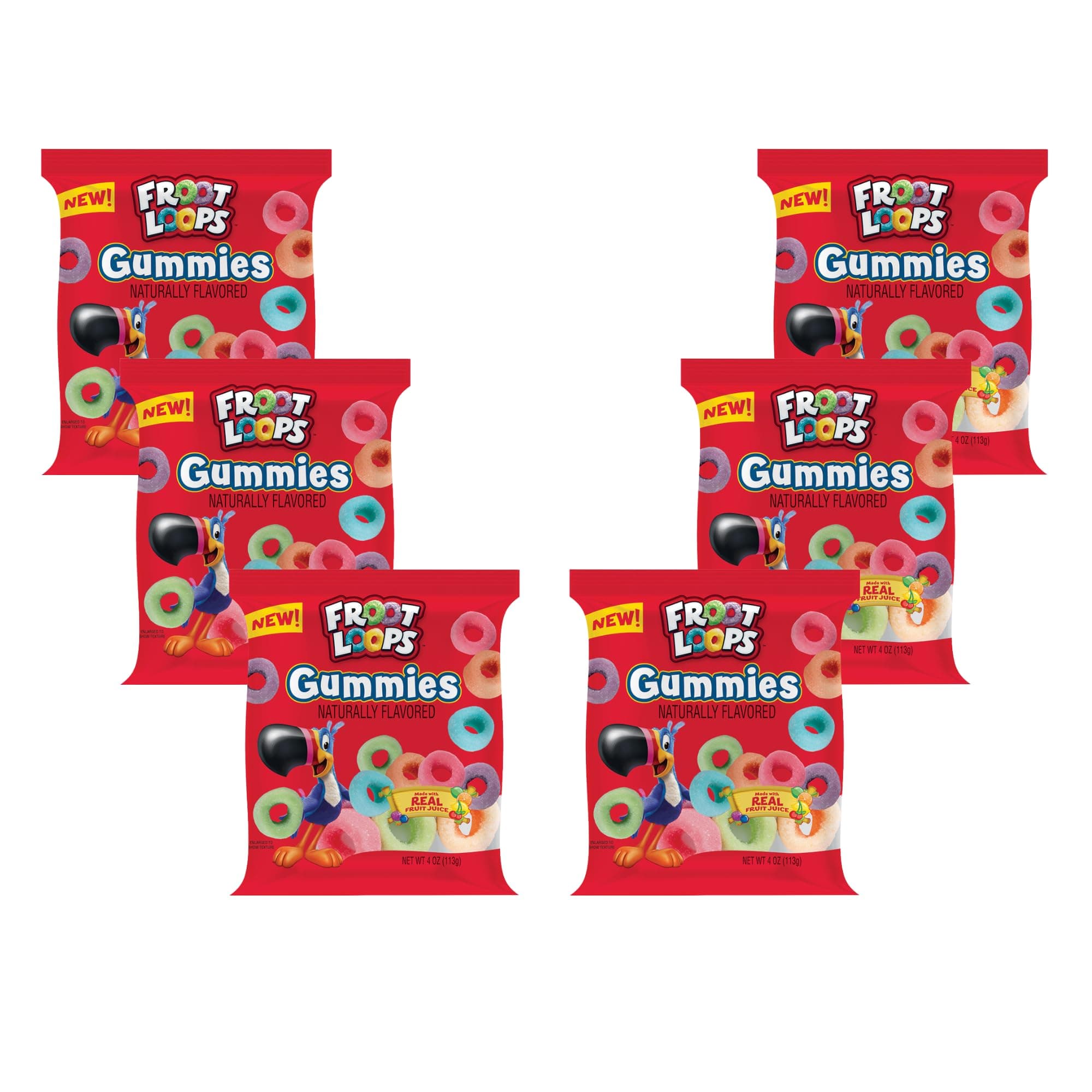 Froot Loops Gummies Easter Candy, Basket Stuffer or Holiday Party Favor, 4oz (Pack of 6)