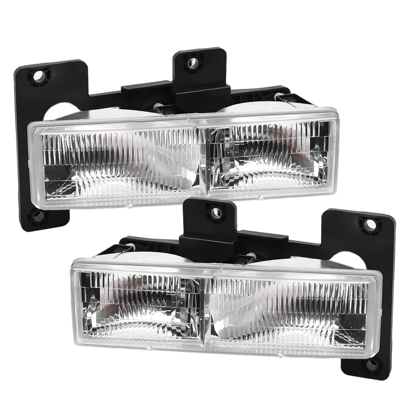 2Pcs Headlights Assembly compatible with 1988-2002 OBS Chevy Silverado GMC 1500 2500 3500 Suburban,1992-1999 Blazer,1995-2000 Tahoe Headlamp, Replace #GM2502101 GM2503101