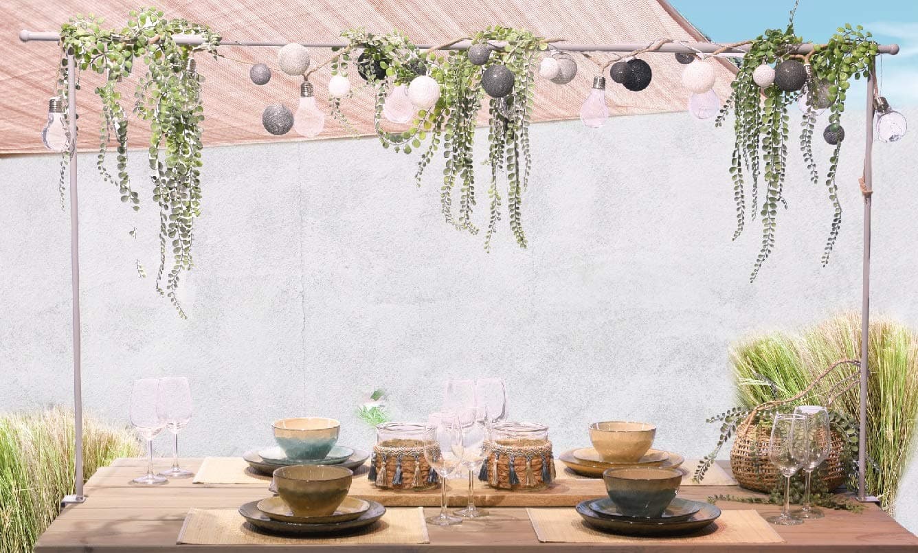 Koopman Over Table Hanging Rail for Decorations Display Rack Party Stall (Grey)