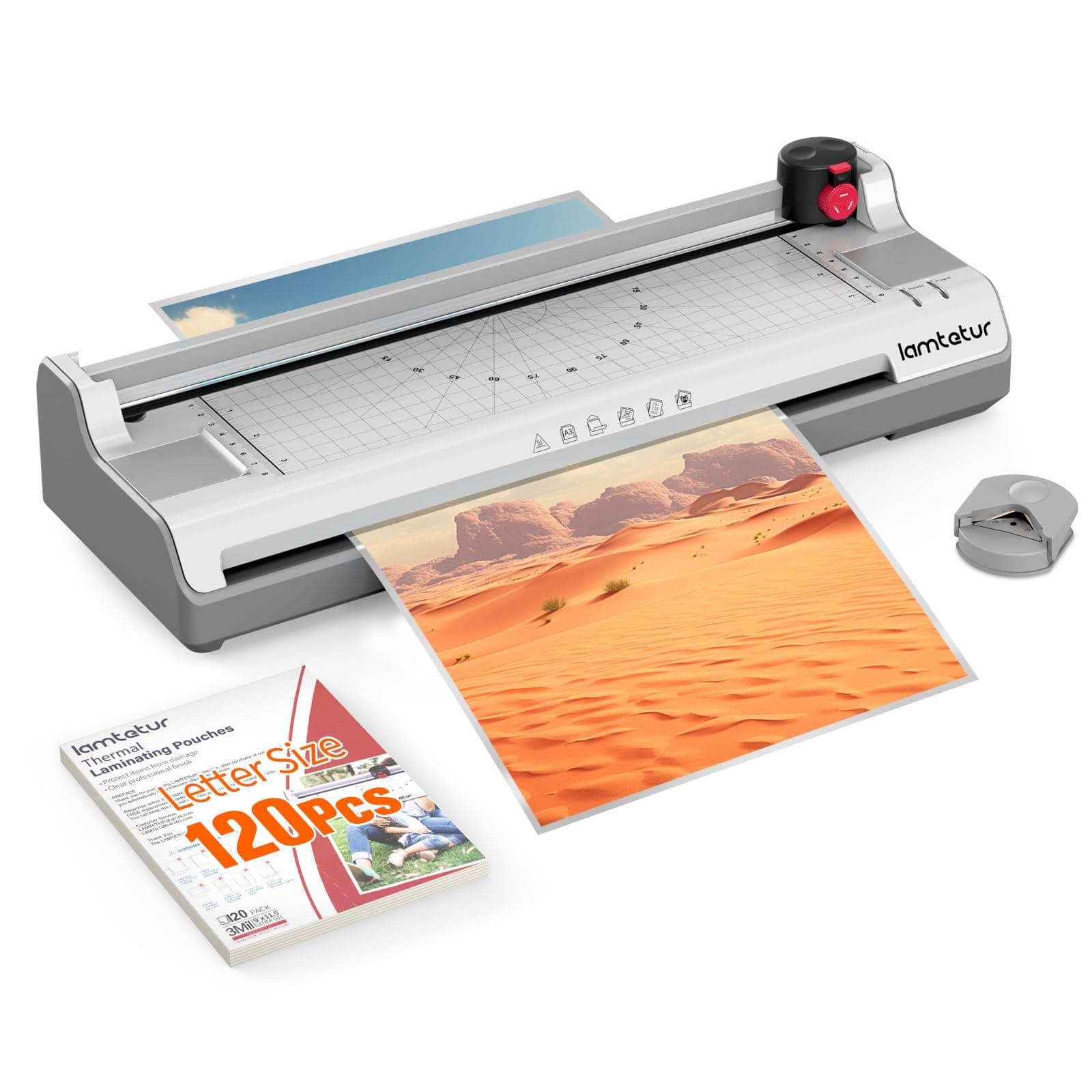 13 inch width laminator with 120 sheets letter size for A3/A4/A6, 11 x 17, hot and cold rolled, 3-5mm with paper cutter